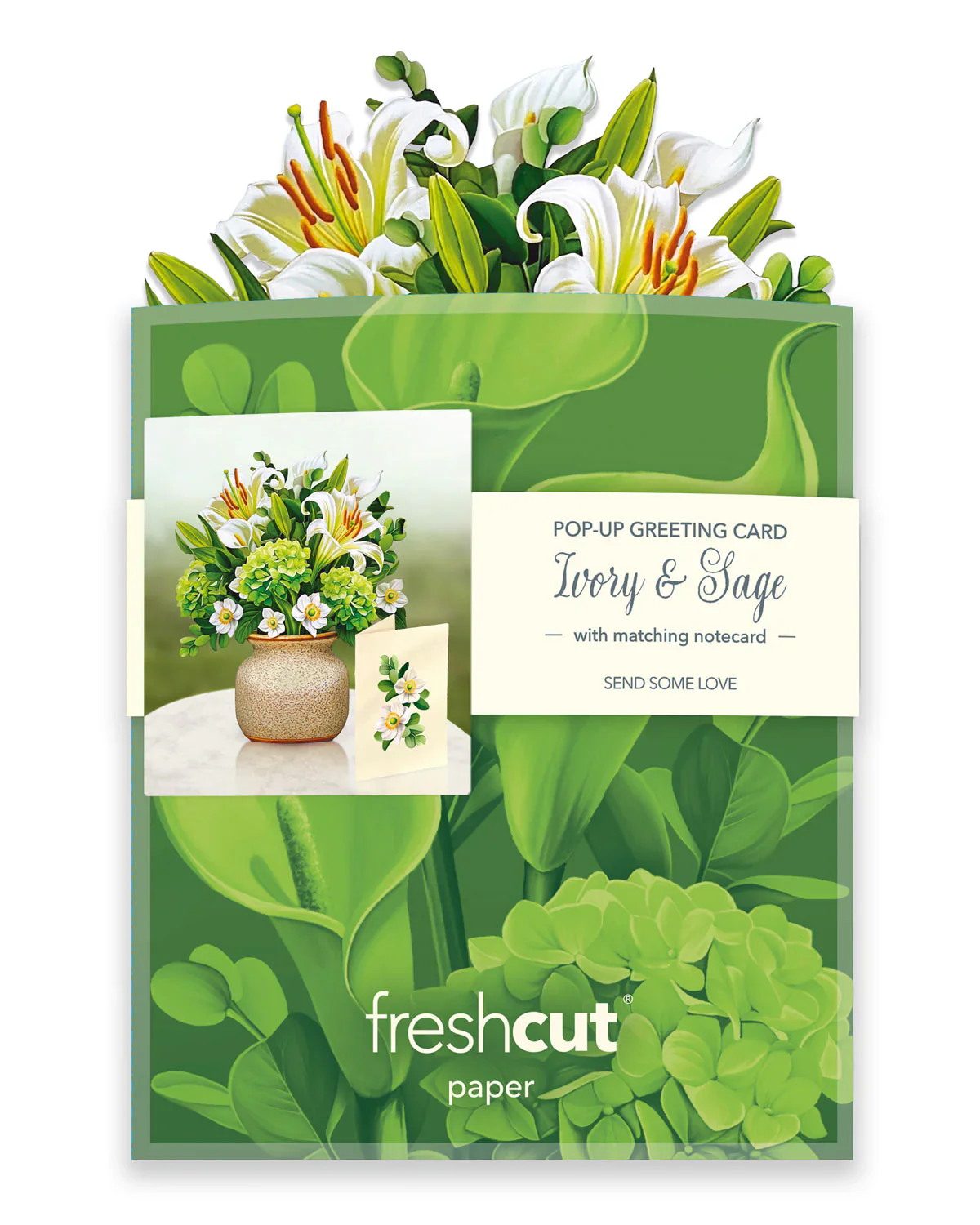 FreshCut Paper - Mini Ivory & Sage Pop-Up Card - Image 3