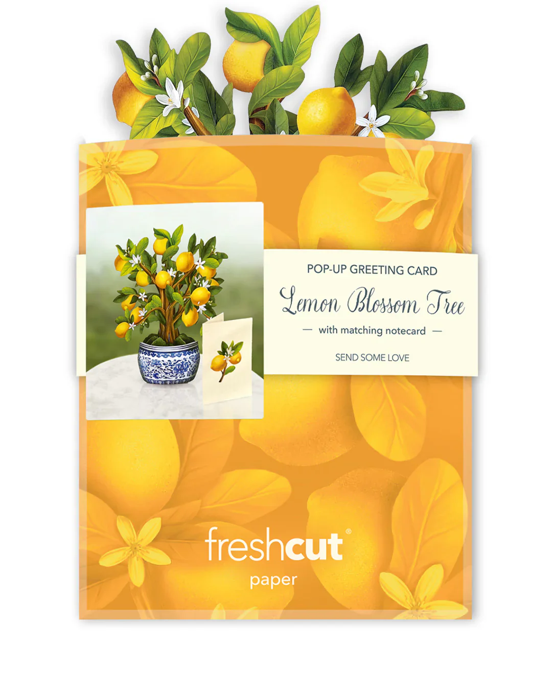 FreshCut Paper - Mini Lemon Blossom Tree Pop-Up Card - Image 3