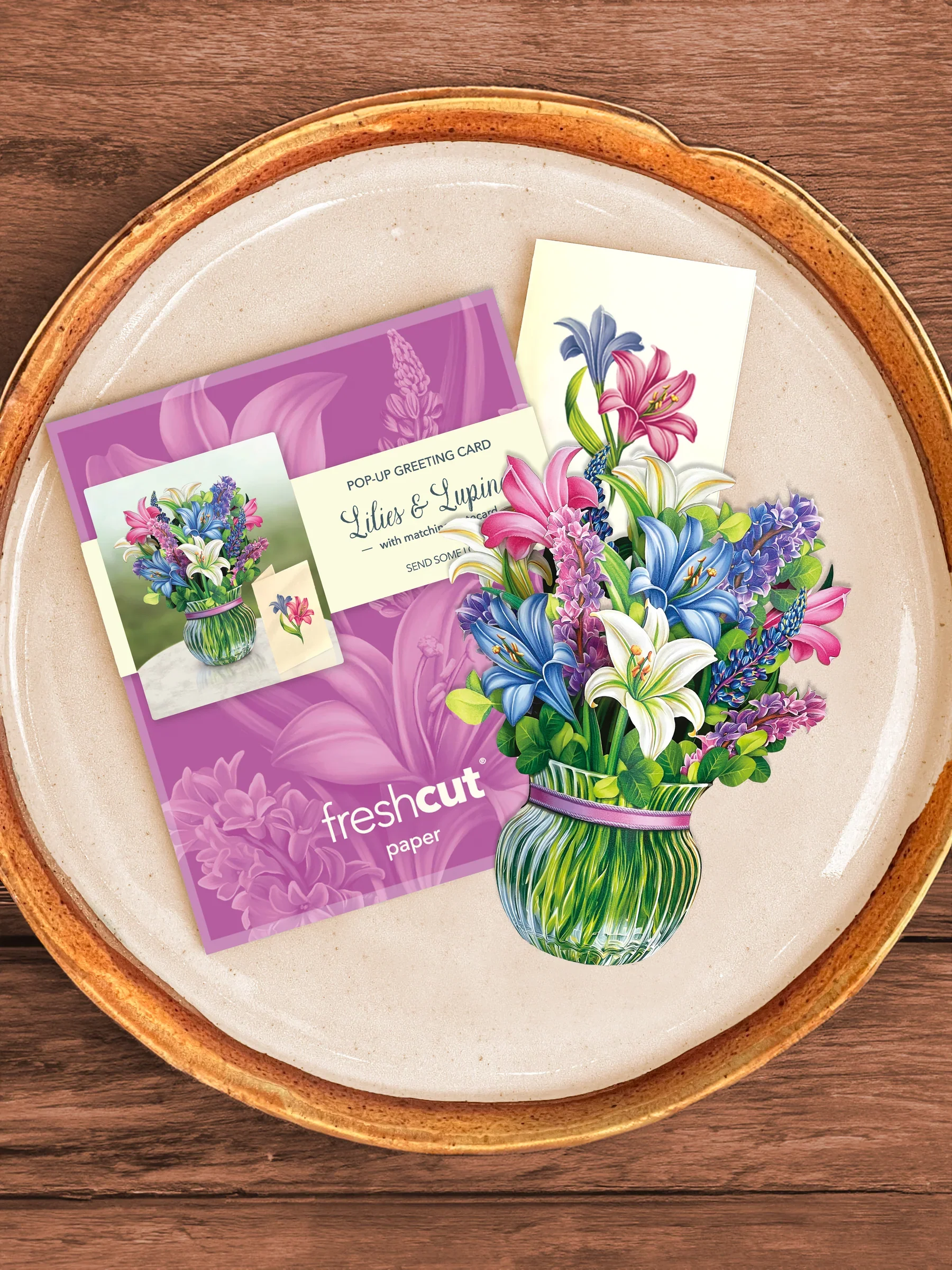FreshCut Paper - Mini Lilies & Lupines Pop-Up Card - Image 3