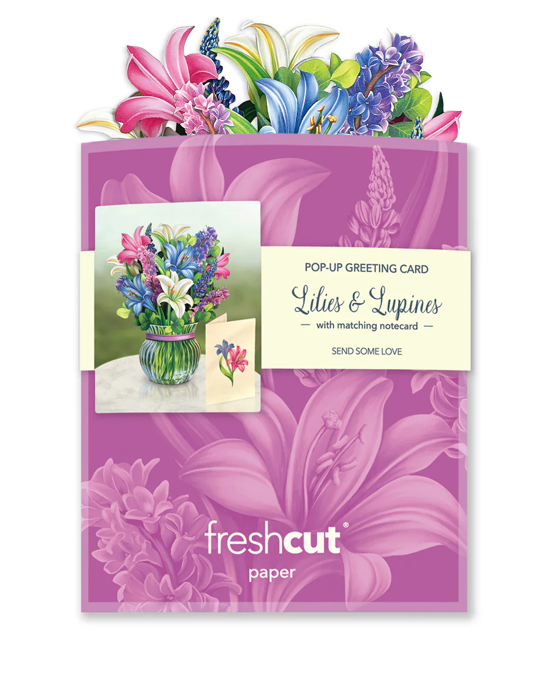 FreshCut Paper - Mini Lilies & Lupines Pop-Up Card - Image 5