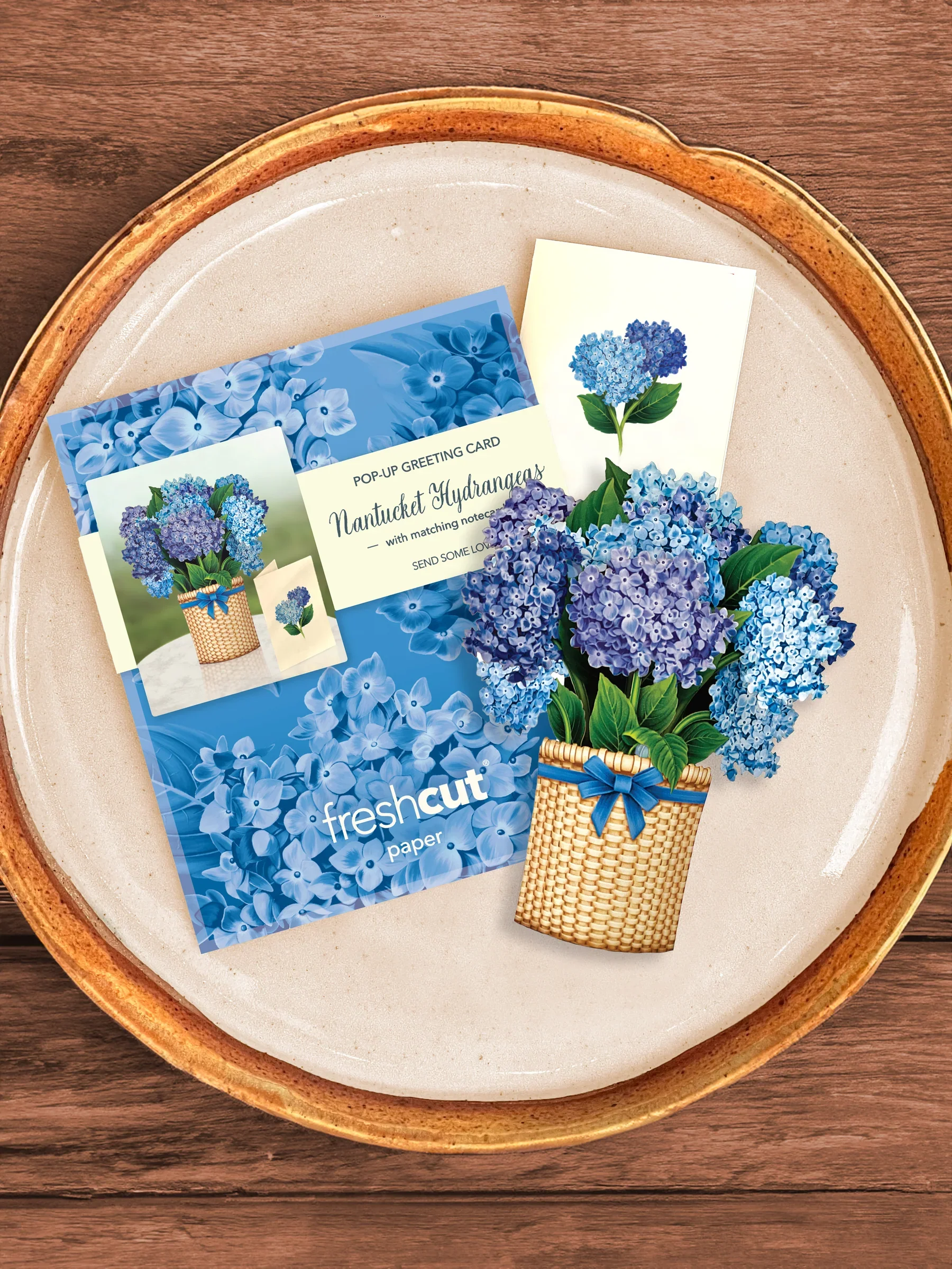 FreshCut Paper - Mini Nantucket Hydrangeas Pop-Up Card - Image 2