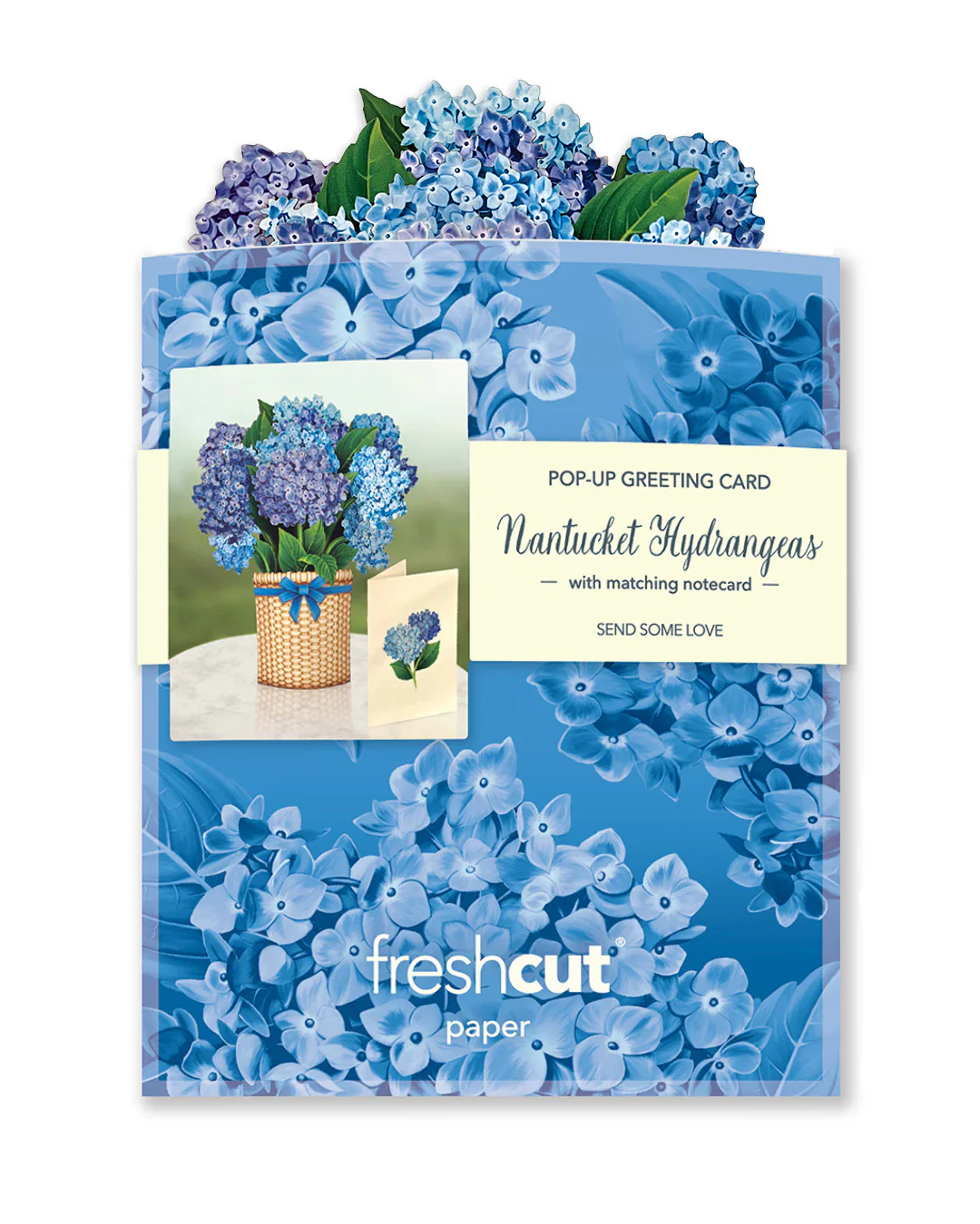 FreshCut Paper - Mini Nantucket Hydrangeas Pop-Up Card - Image 4