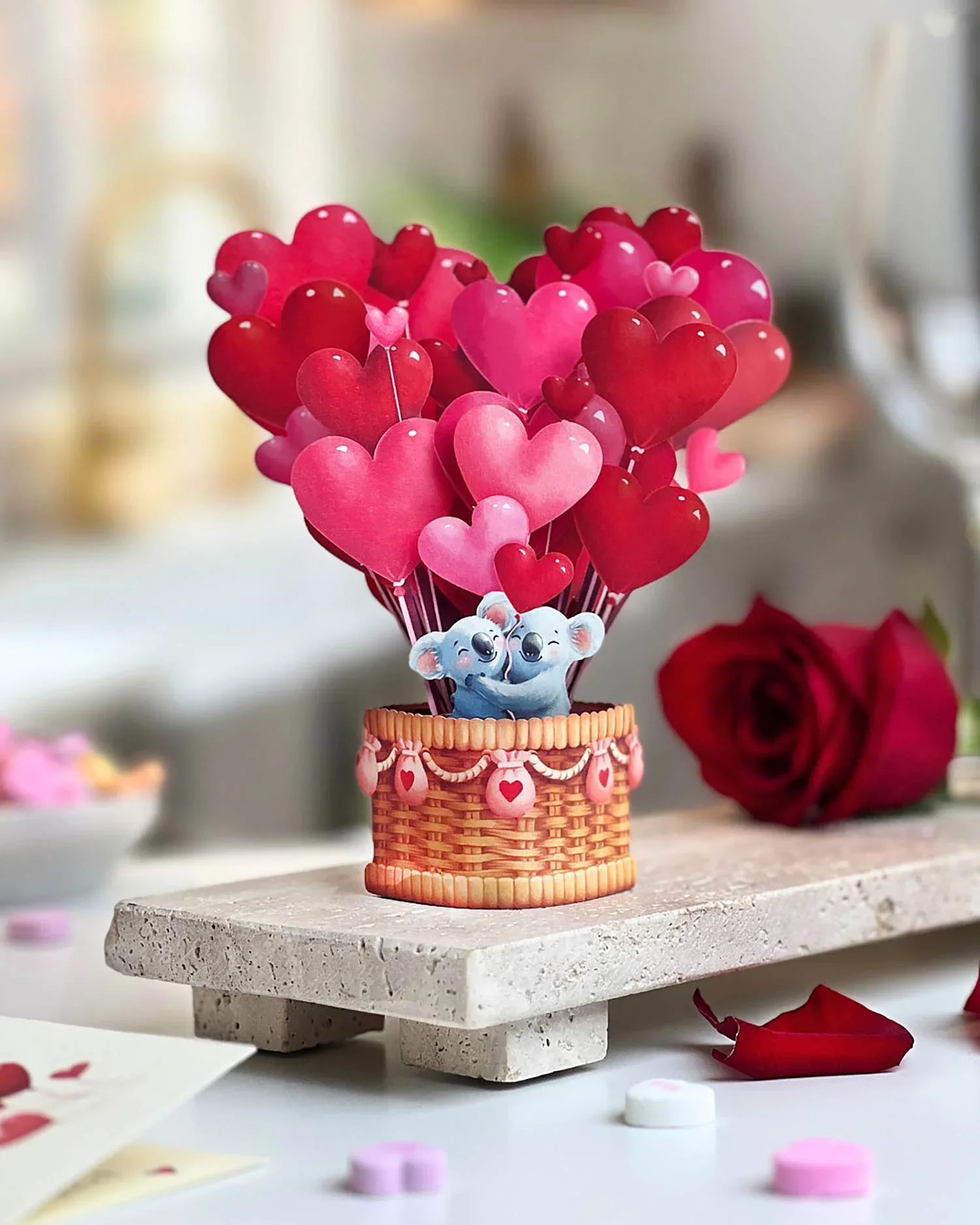 FreshCut Paper - Mini Heart Balloons Pop-Up Card