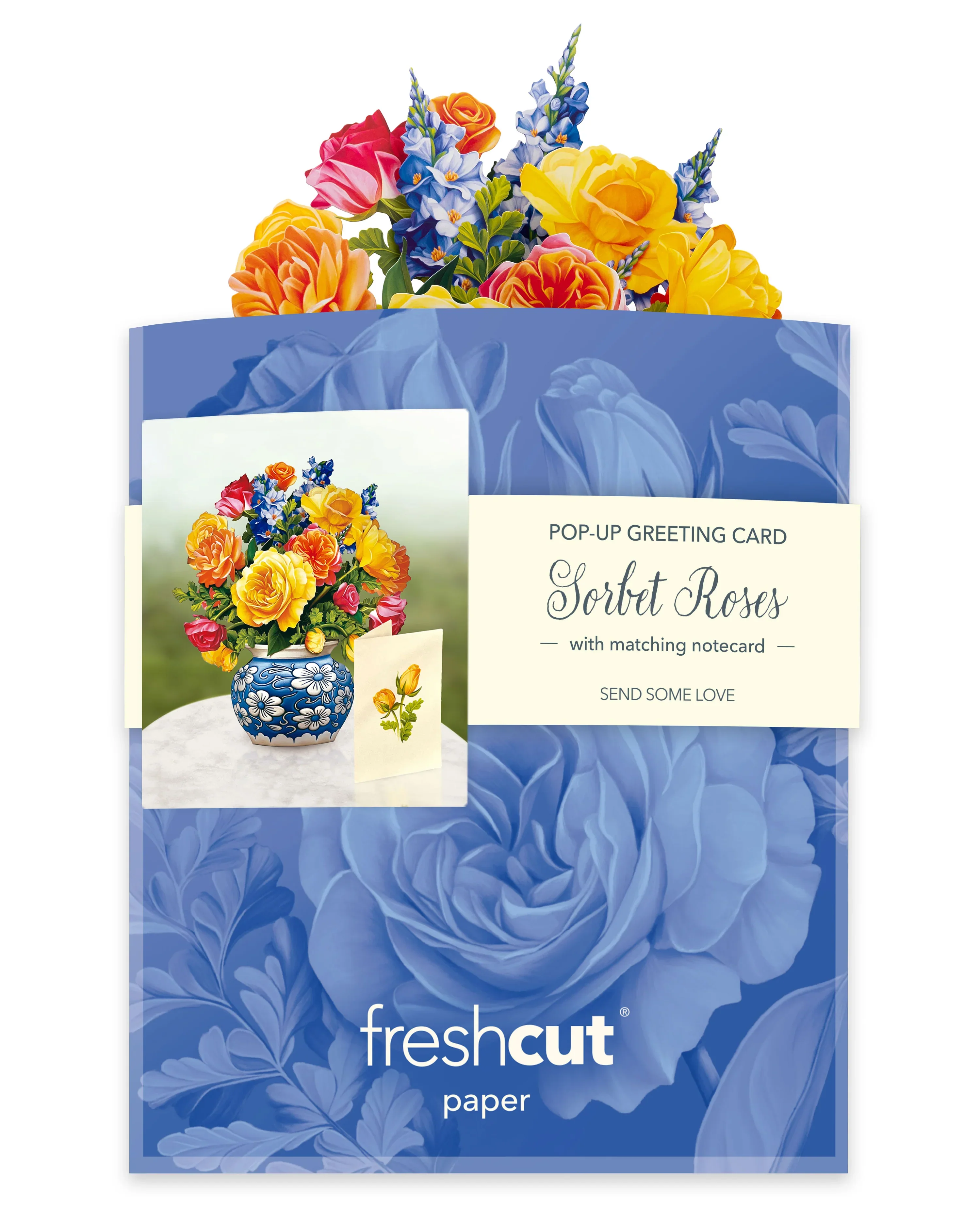 FreshCut Paper - Mini Sorbet Roses Pop-Up Card - Image 3