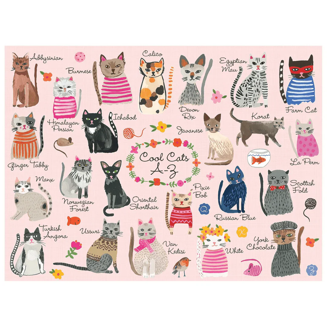 Galison - Cool Cats A-Z Puzzle, 1000 Piece - Image 2