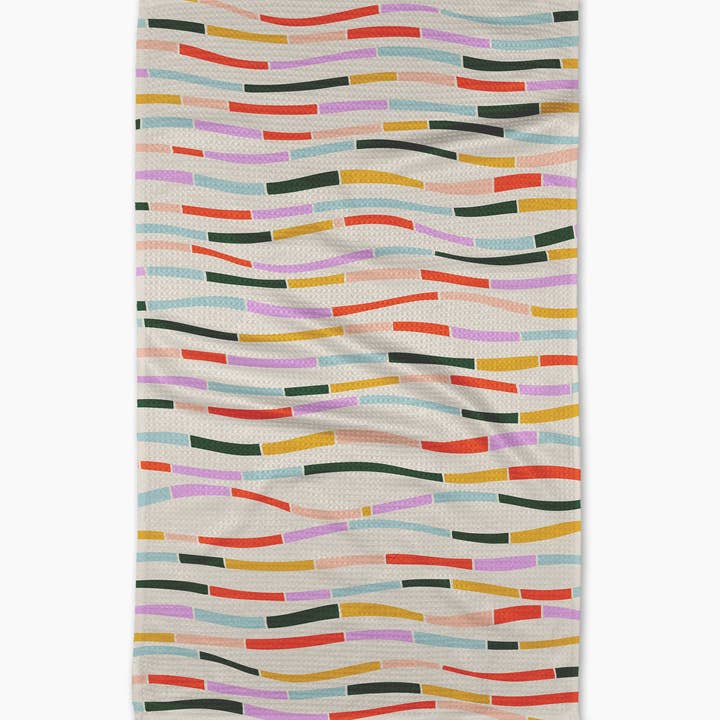 Geometry - Colorful Currents Tea Towel