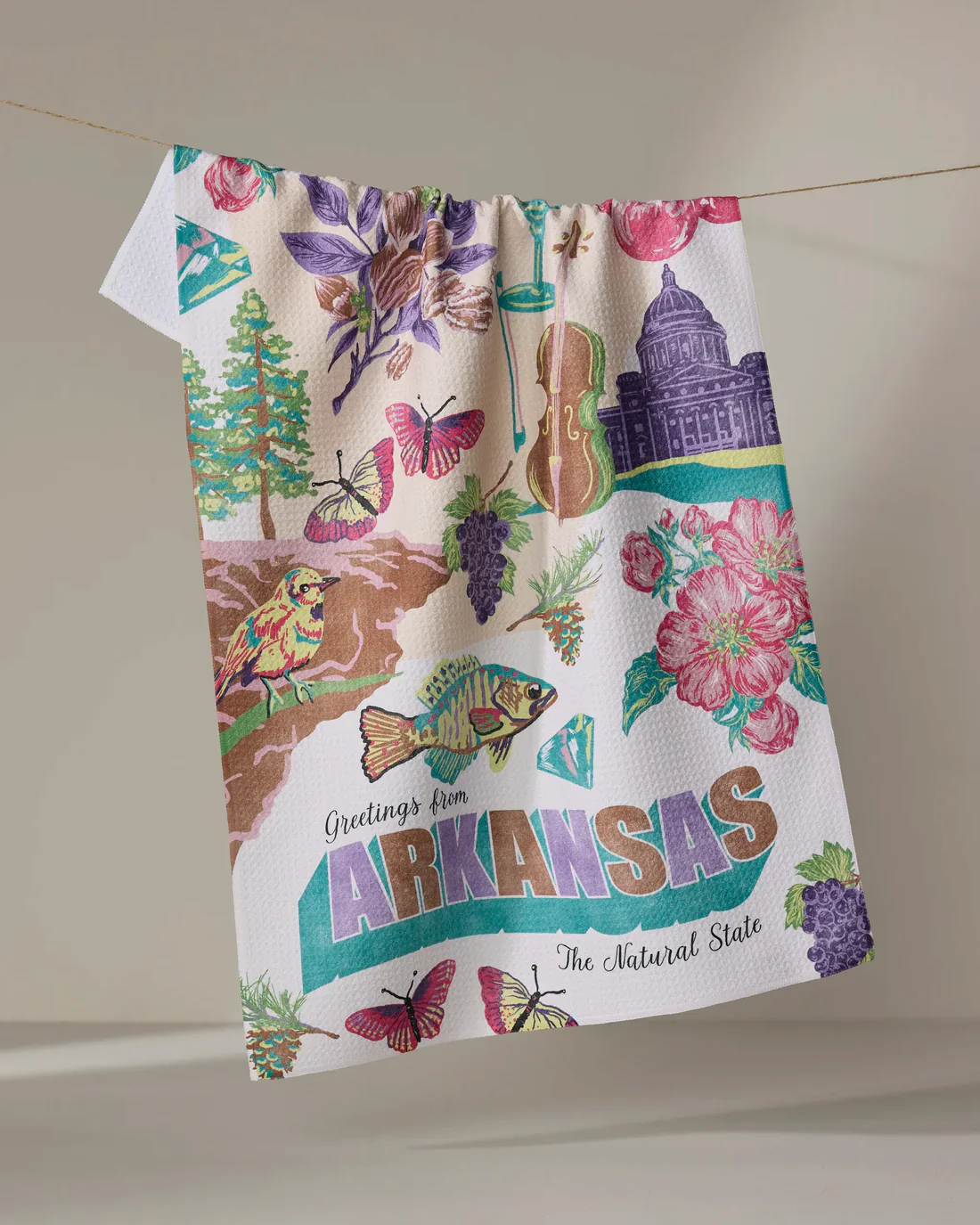 Geometry - Greetings From Arkansas Tea Towel