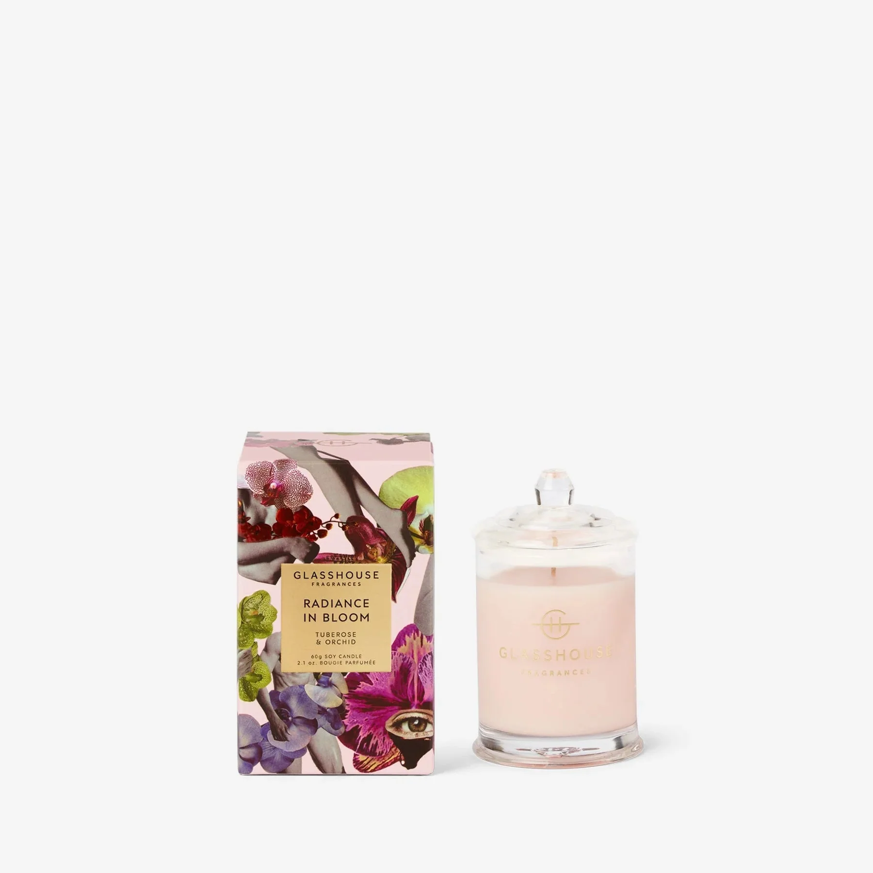 Glasshouse Fragrances - Radiance in Bloom Triple Scented Small Candle, Limited Edition