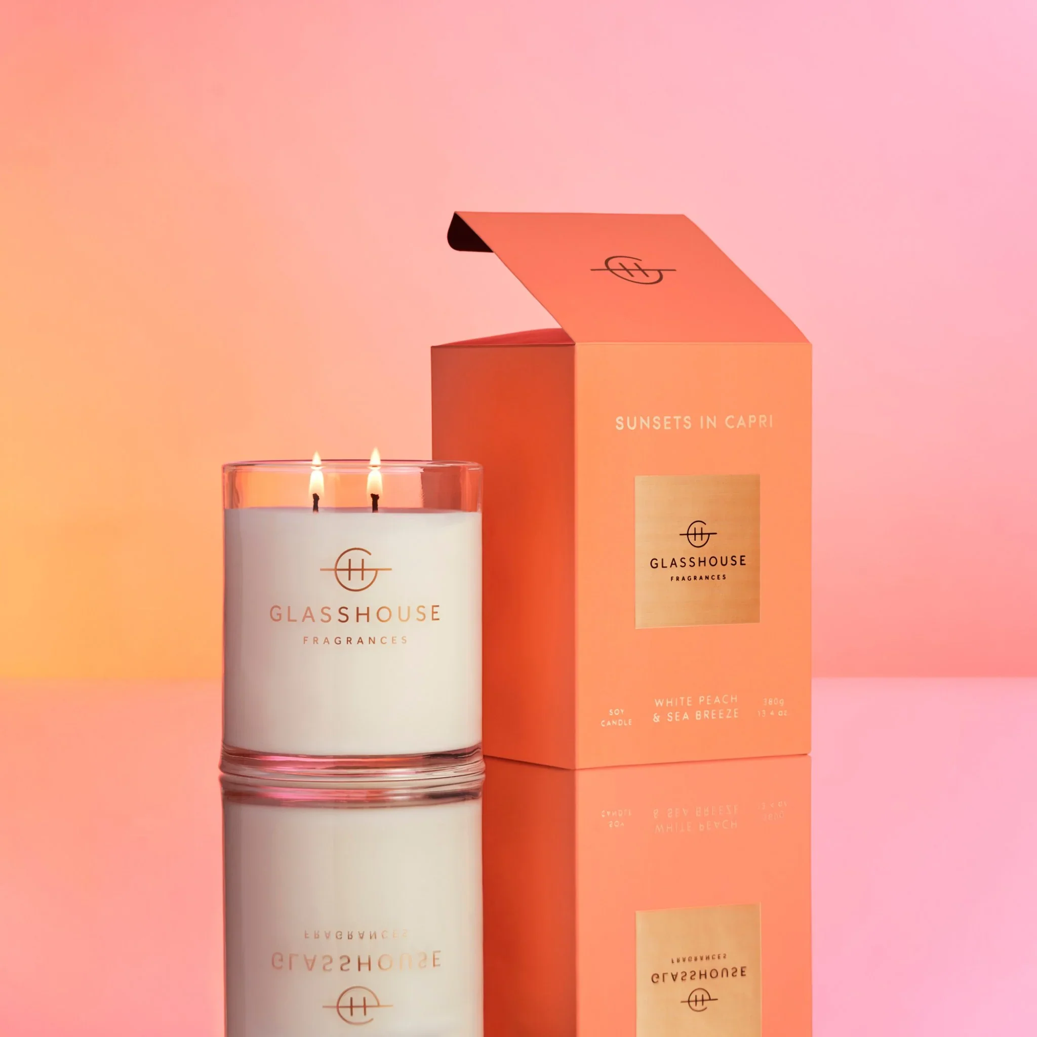 Glasshouse Fragrances - Sunsets in Capri Triple Scented Candle - Image 2