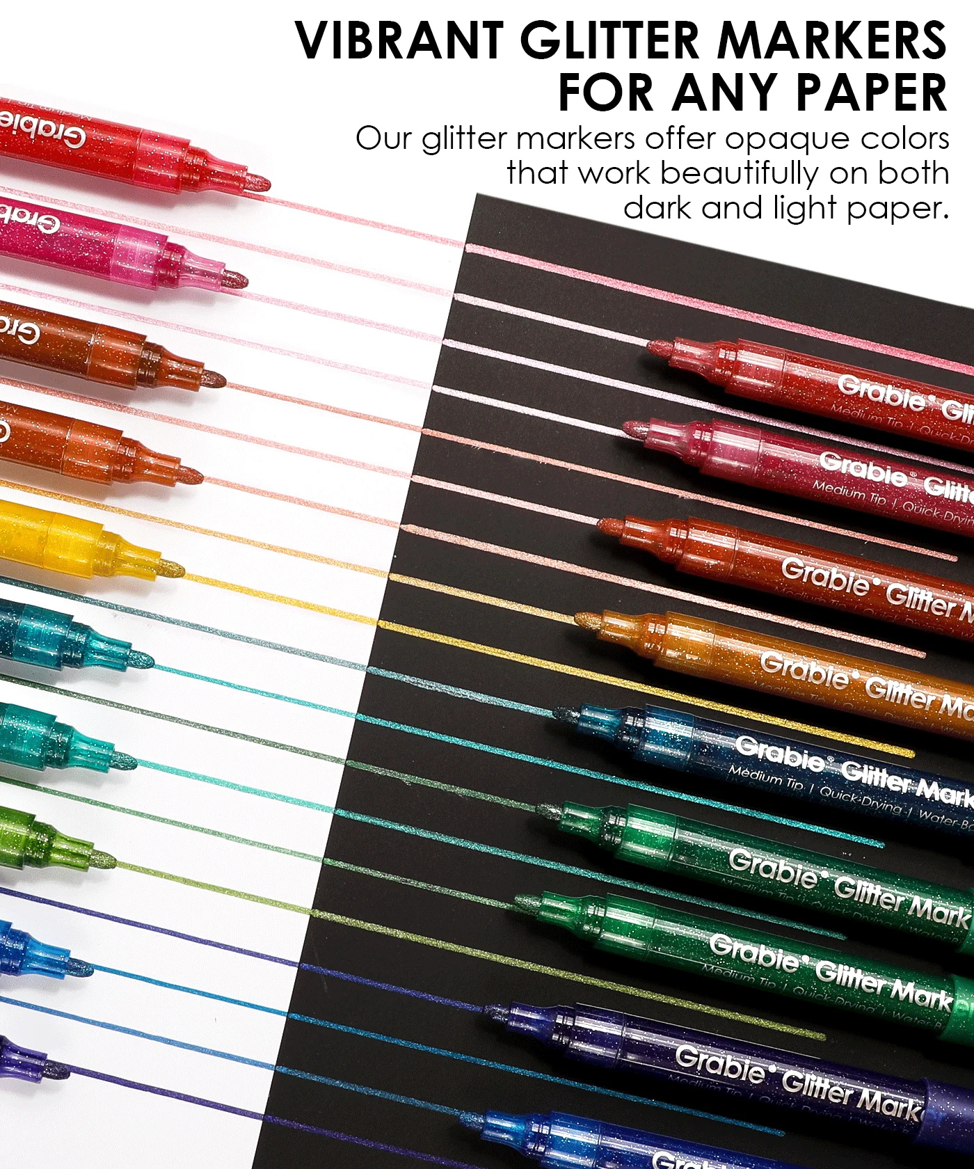 Grabie - Iridescent Glitter Acrylic Paint Marker Set - Image 4