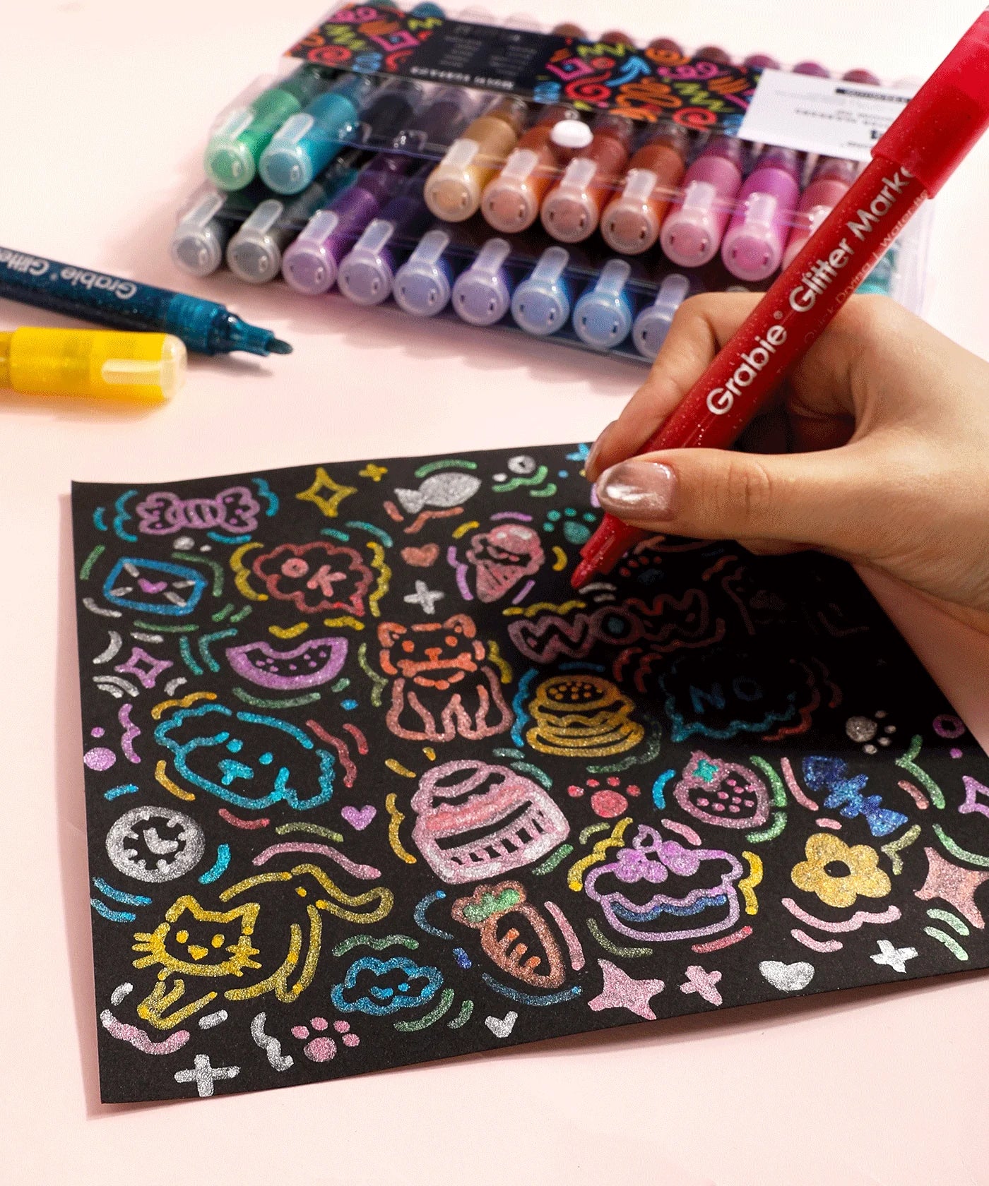 Grabie - Iridescent Glitter Acrylic Paint Marker Set - Image 9
