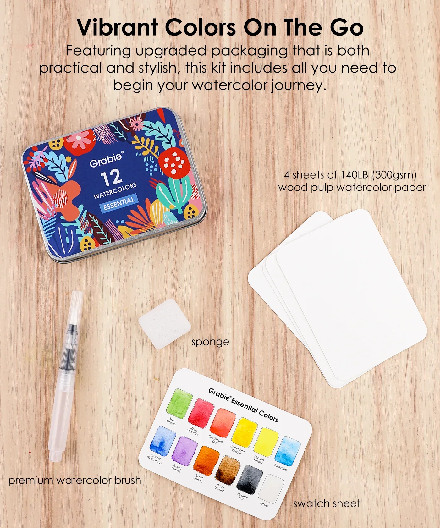 Grabie - Watercolor Pocket Set, Essential Colors - Image 2
