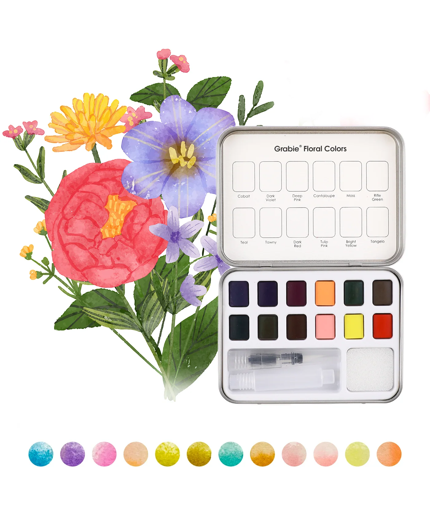 Grabie - Watercolor Pocket Set, Floral Colors