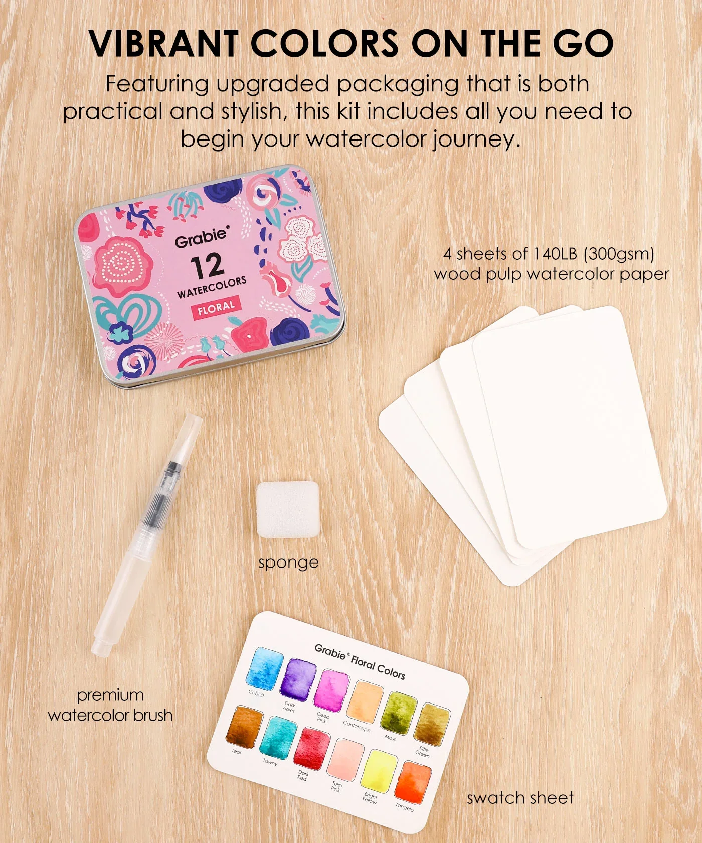 Grabie - Watercolor Pocket Set, Floral Colors - Image 2