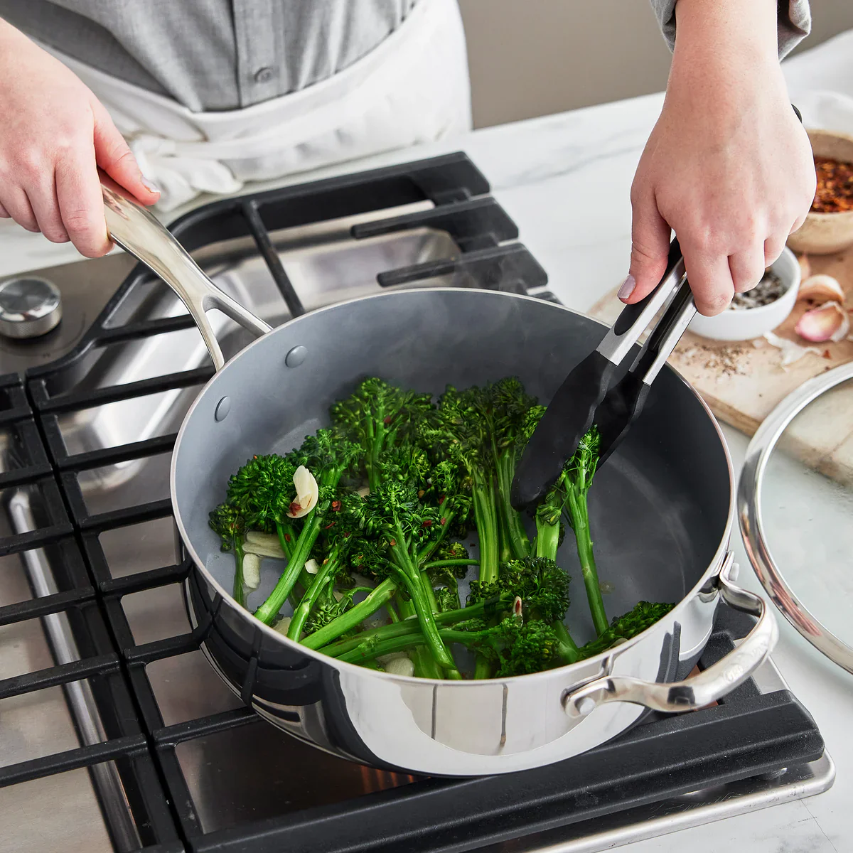 Greenpan - Valencia Pro Stainless Steel Nonstick Sauté Pan, 5.1 Quart - Image 5