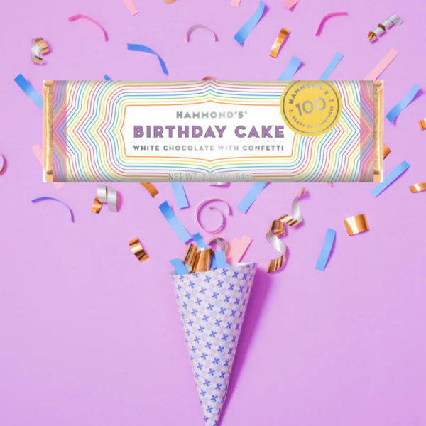 Hammond's Candies - Birthday Cake White Chocolate Candy Bar