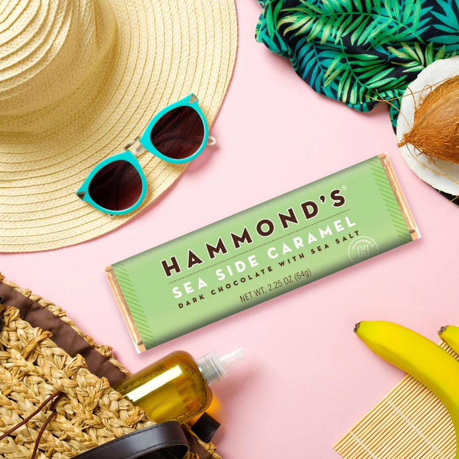 Hammond's Candies - Natural Sea Side Caramel Dark Chocolate Candy Bar