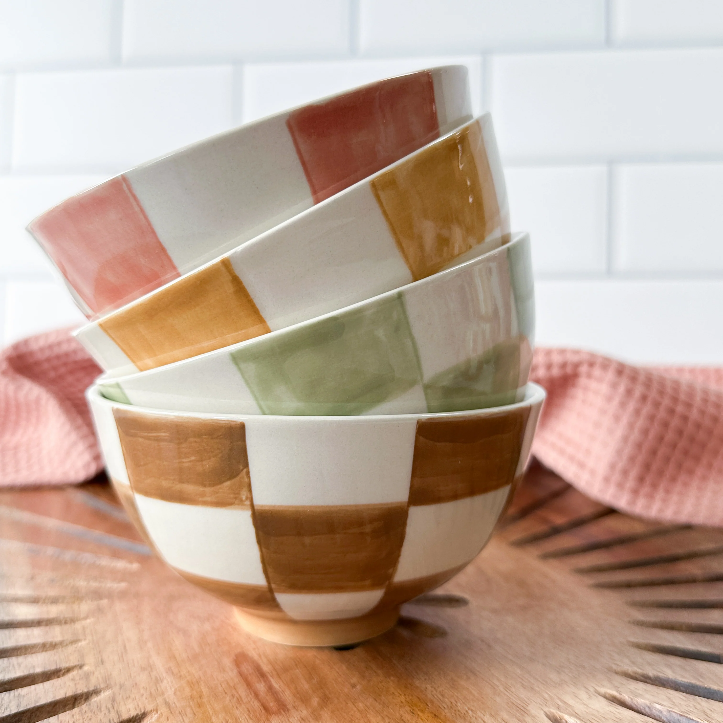 Hazel Mazel - Checked Stoneware Bowl