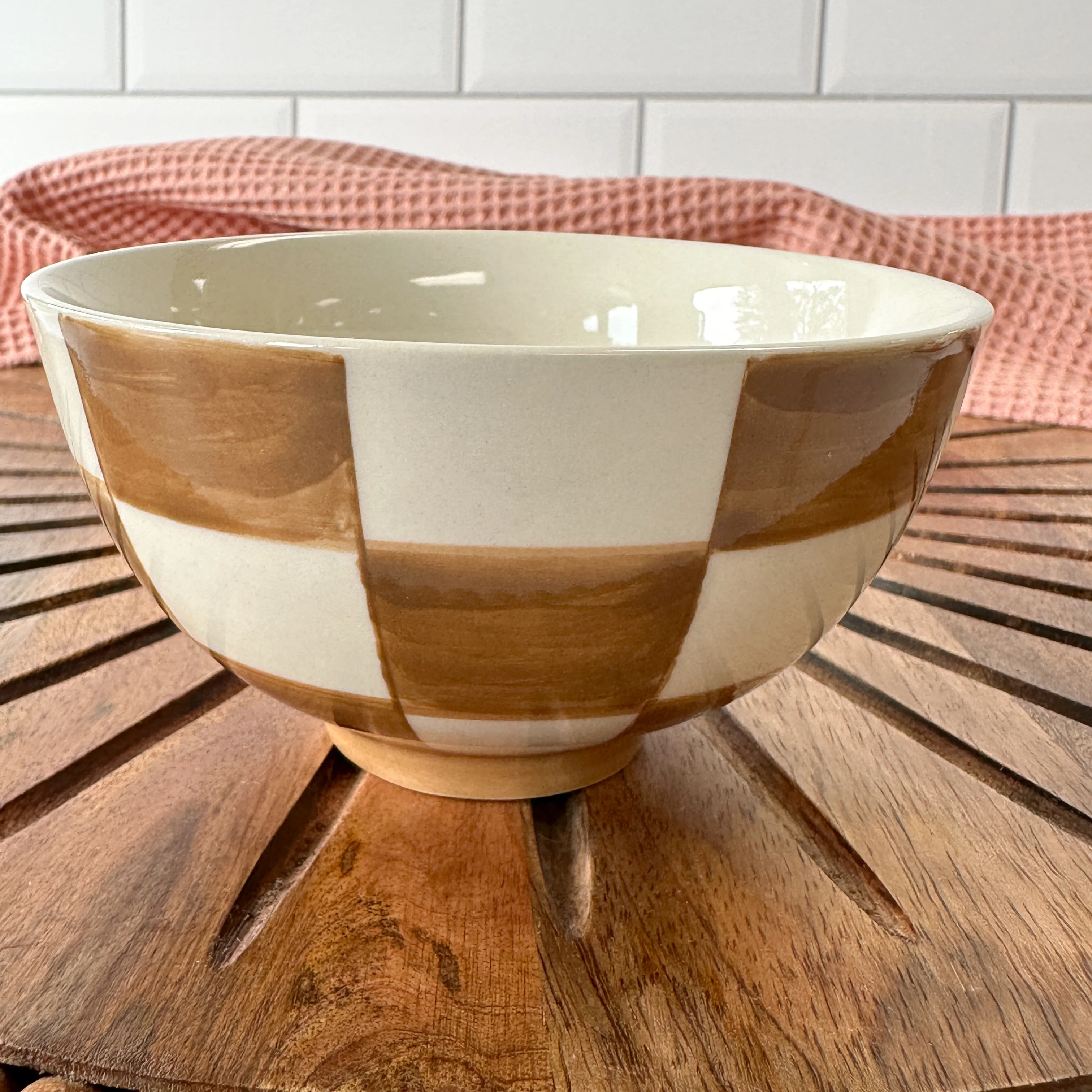 Hazel Mazel - Checked Stoneware Bowl - Image 3