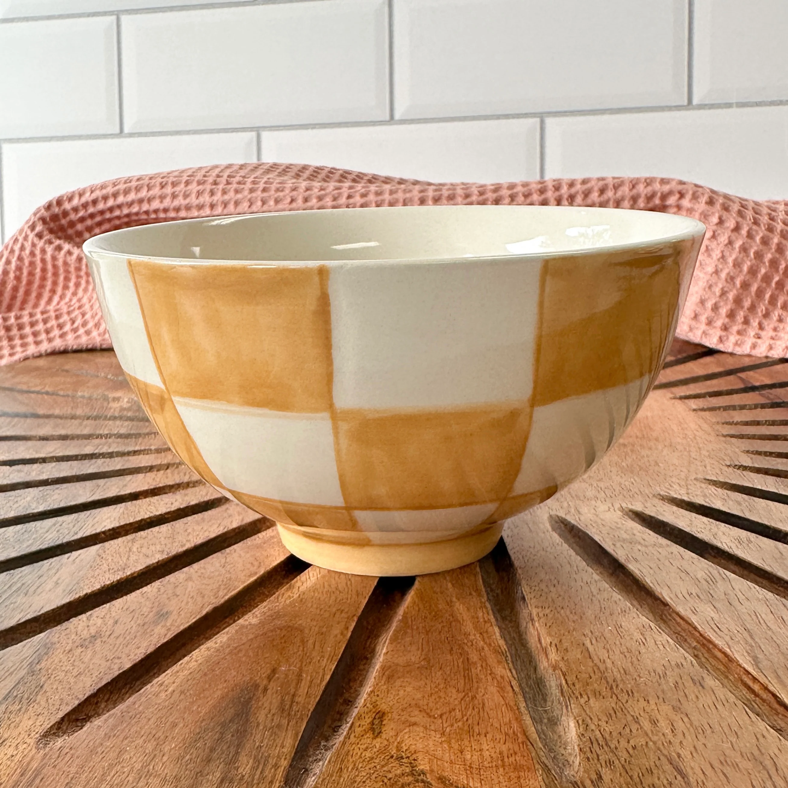 Hazel Mazel - Checked Stoneware Bowl - Image 4