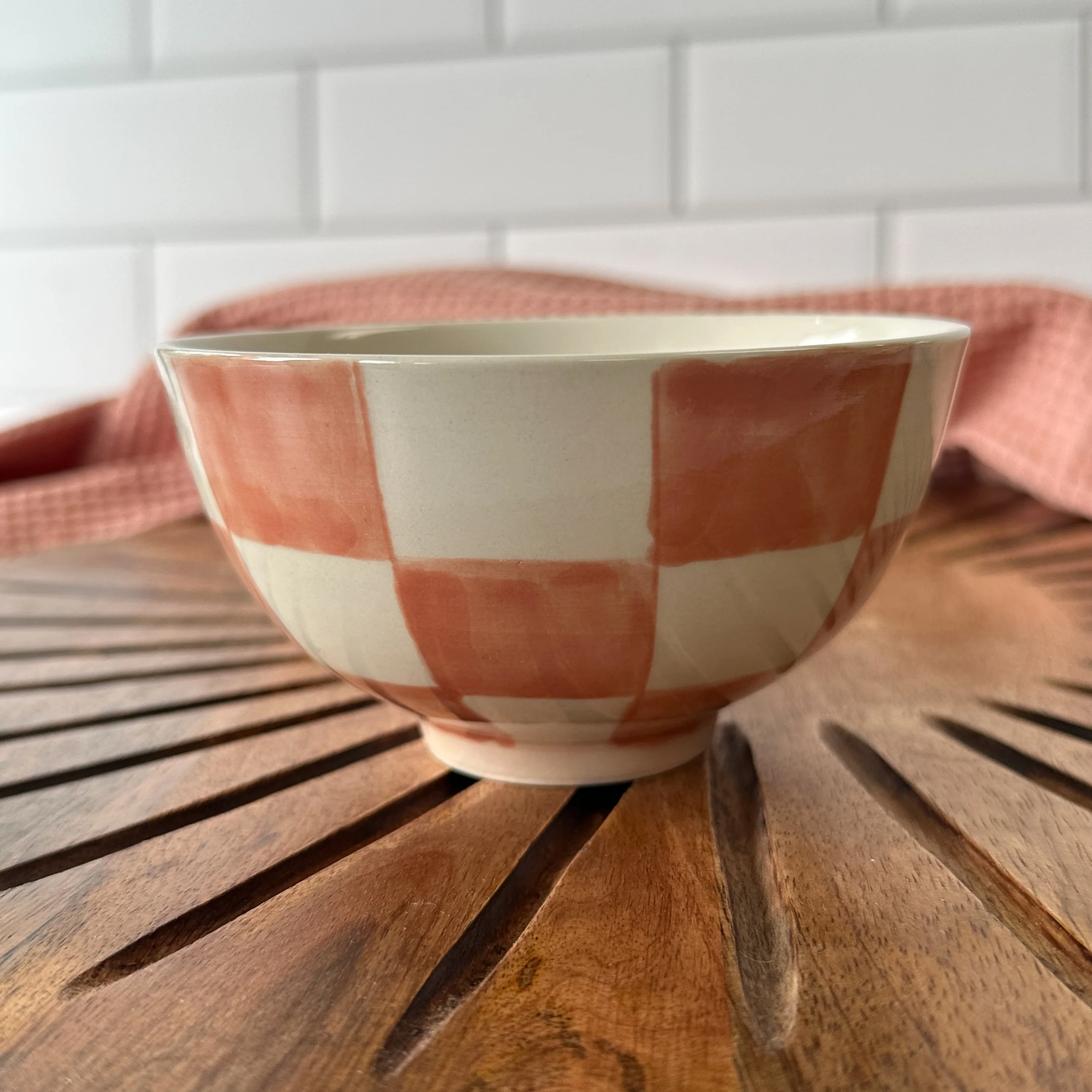 Hazel Mazel - Checked Stoneware Bowl - Image 5