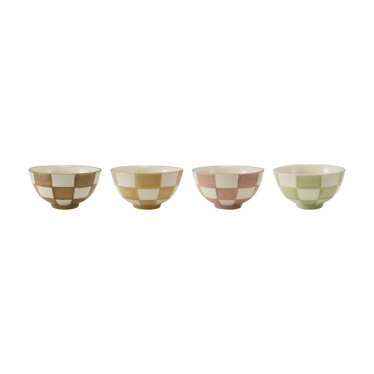 Hazel Mazel - Checked Stoneware Bowl - Image 6