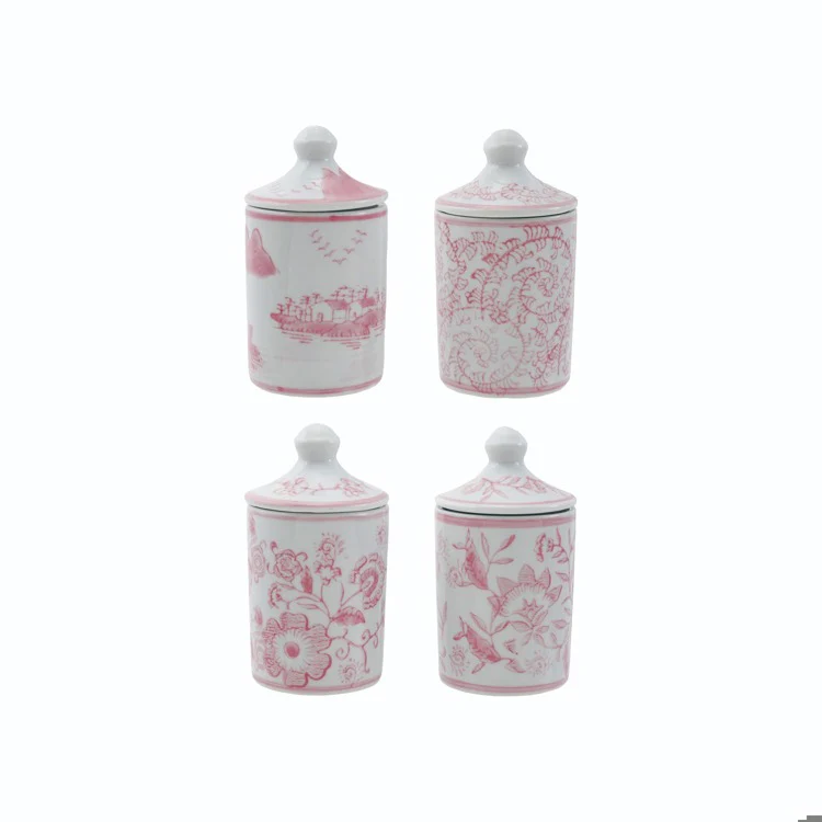 Hazel Mazel - Hand-Stamped Stoneware Spice Jar, Pink