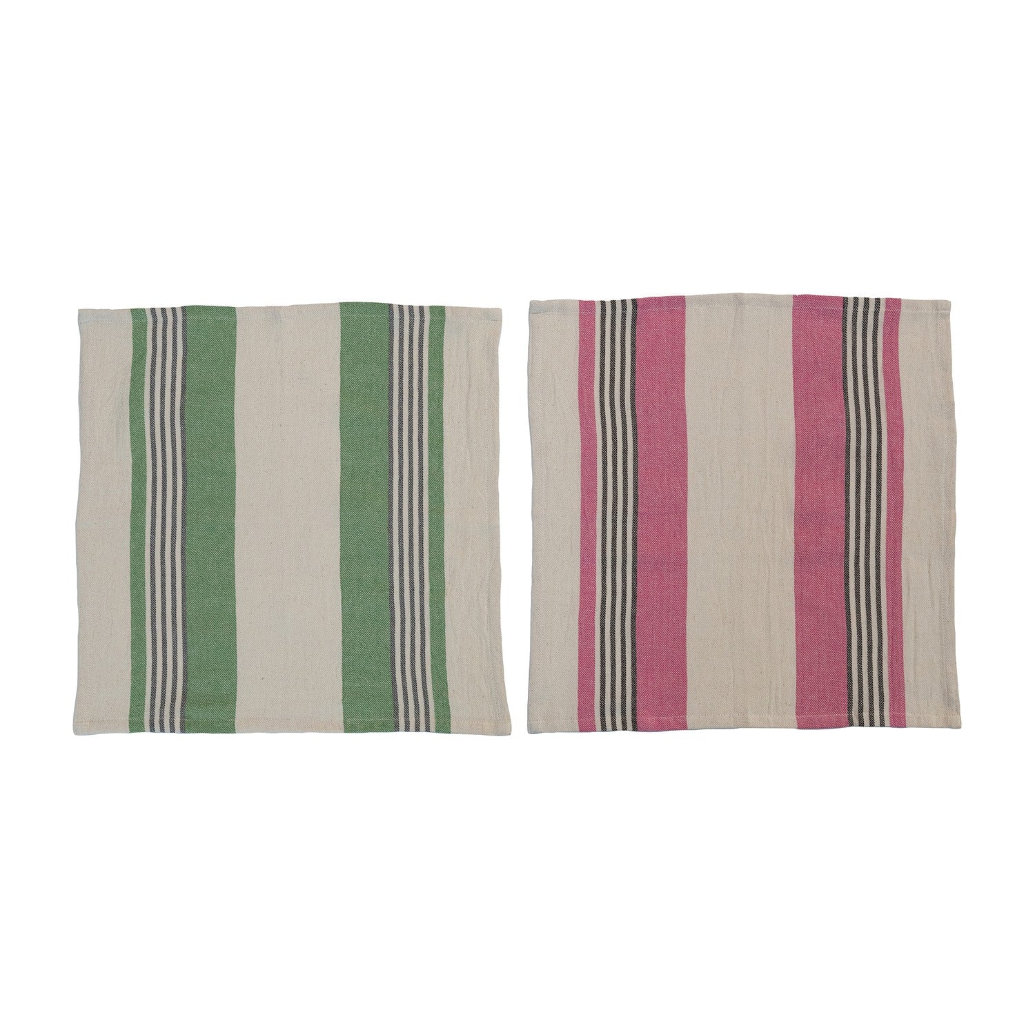 Hazel Mazel - Pink & Green Striped Napkins - Image 2