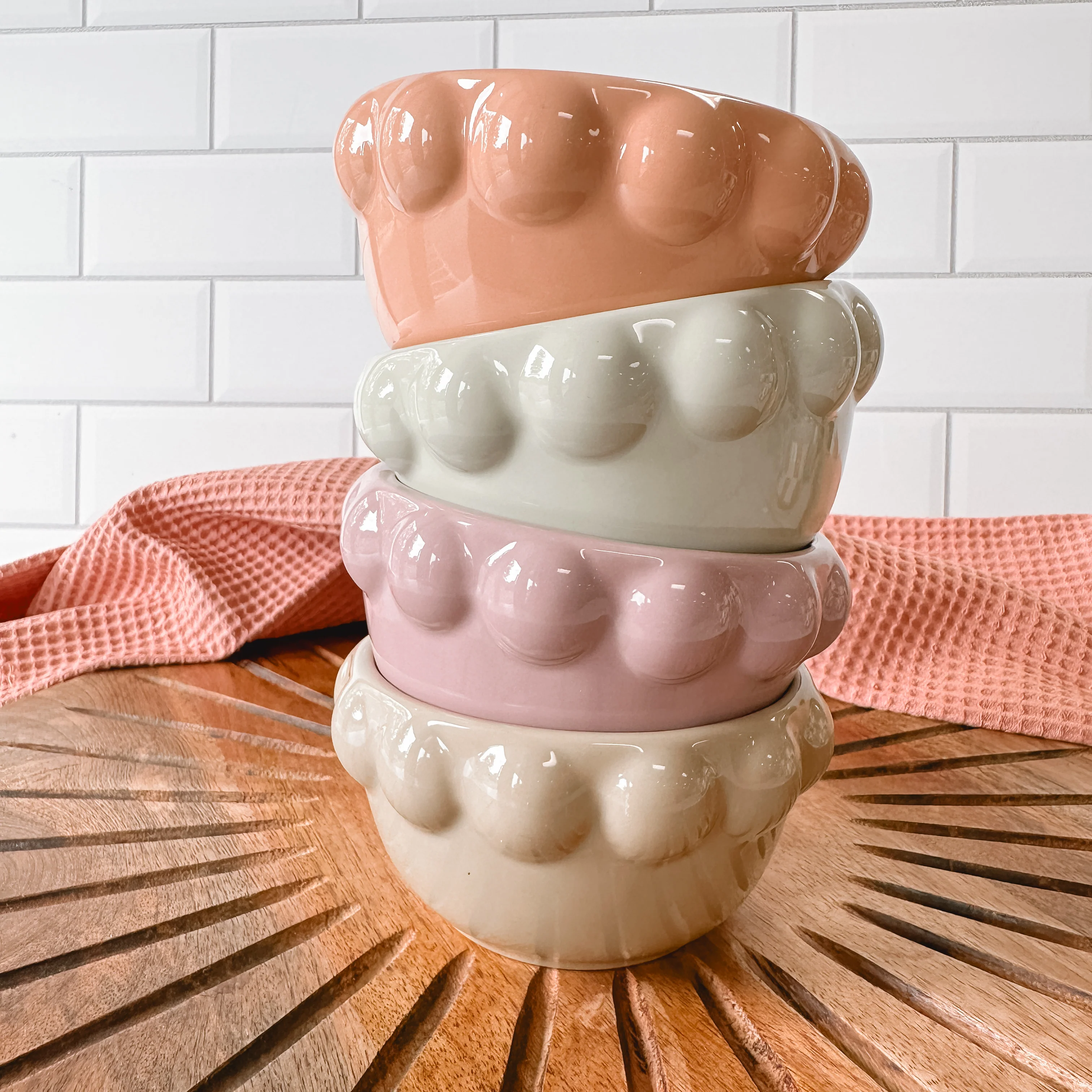 Hazel Mazel - Stoneware Bowl with Bubble Rim