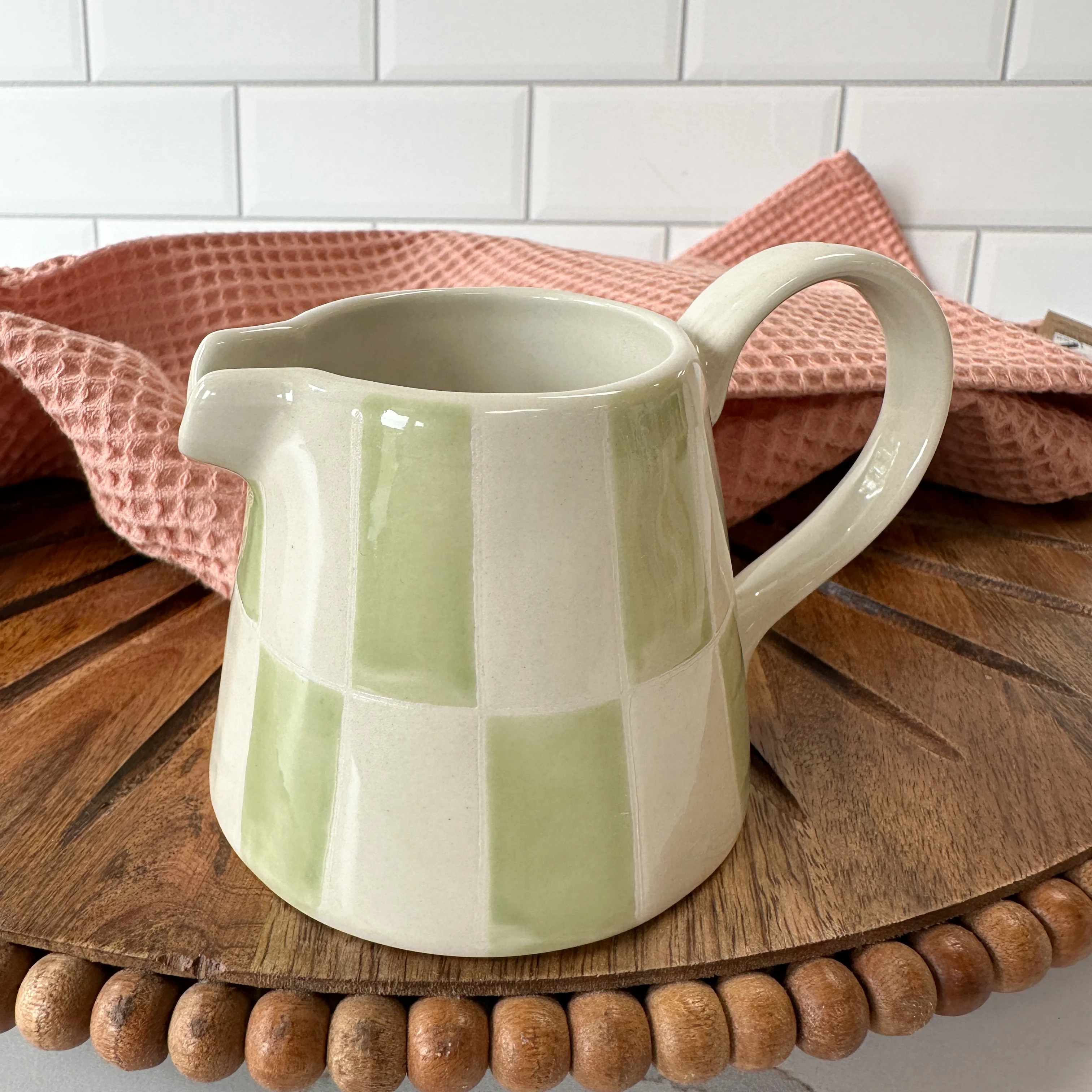 Hazel Mazel - Stoneware Checkered Creamer - Image 2