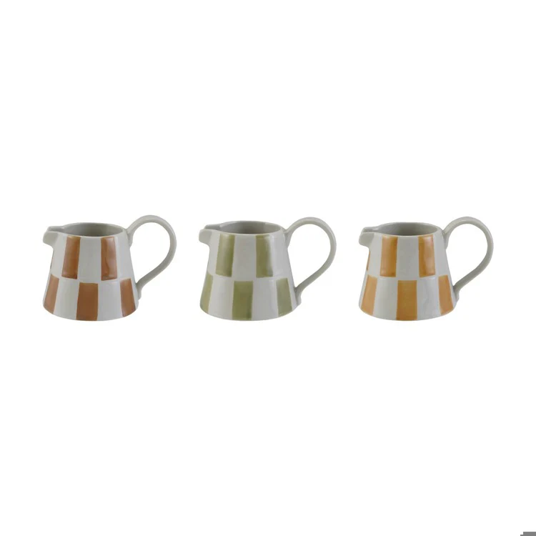 Hazel Mazel - Stoneware Checkered Creamer - Image 5