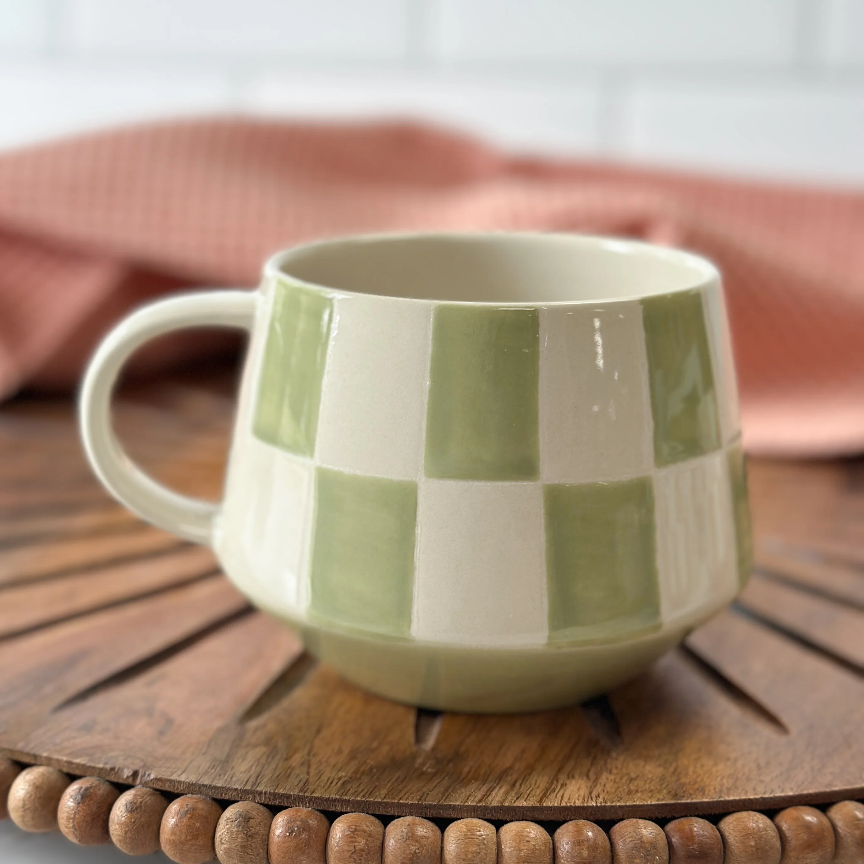 Hazel Mazel - Stoneware Checkered Mug - Image 2
