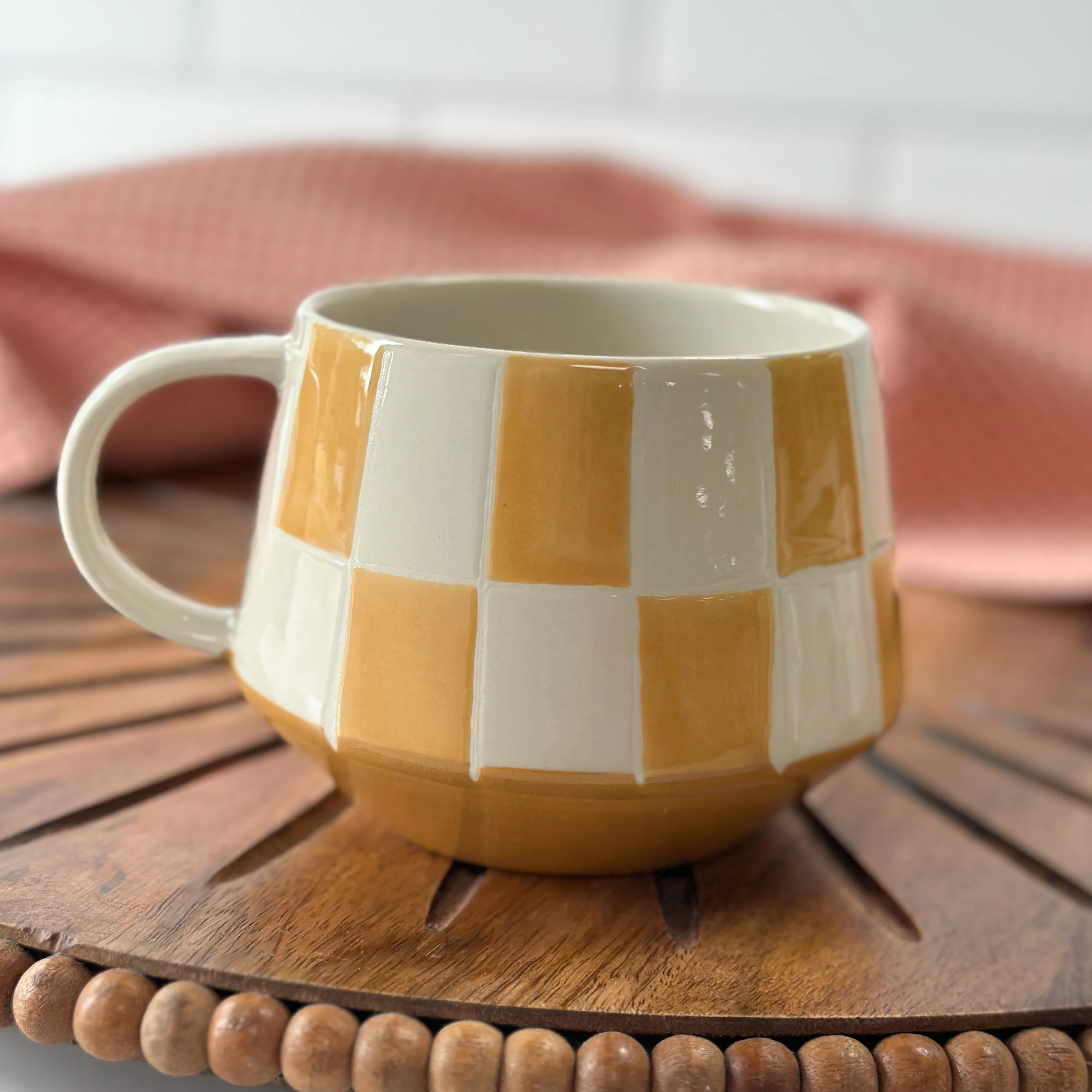 Hazel Mazel - Stoneware Checkered Mug - Image 4