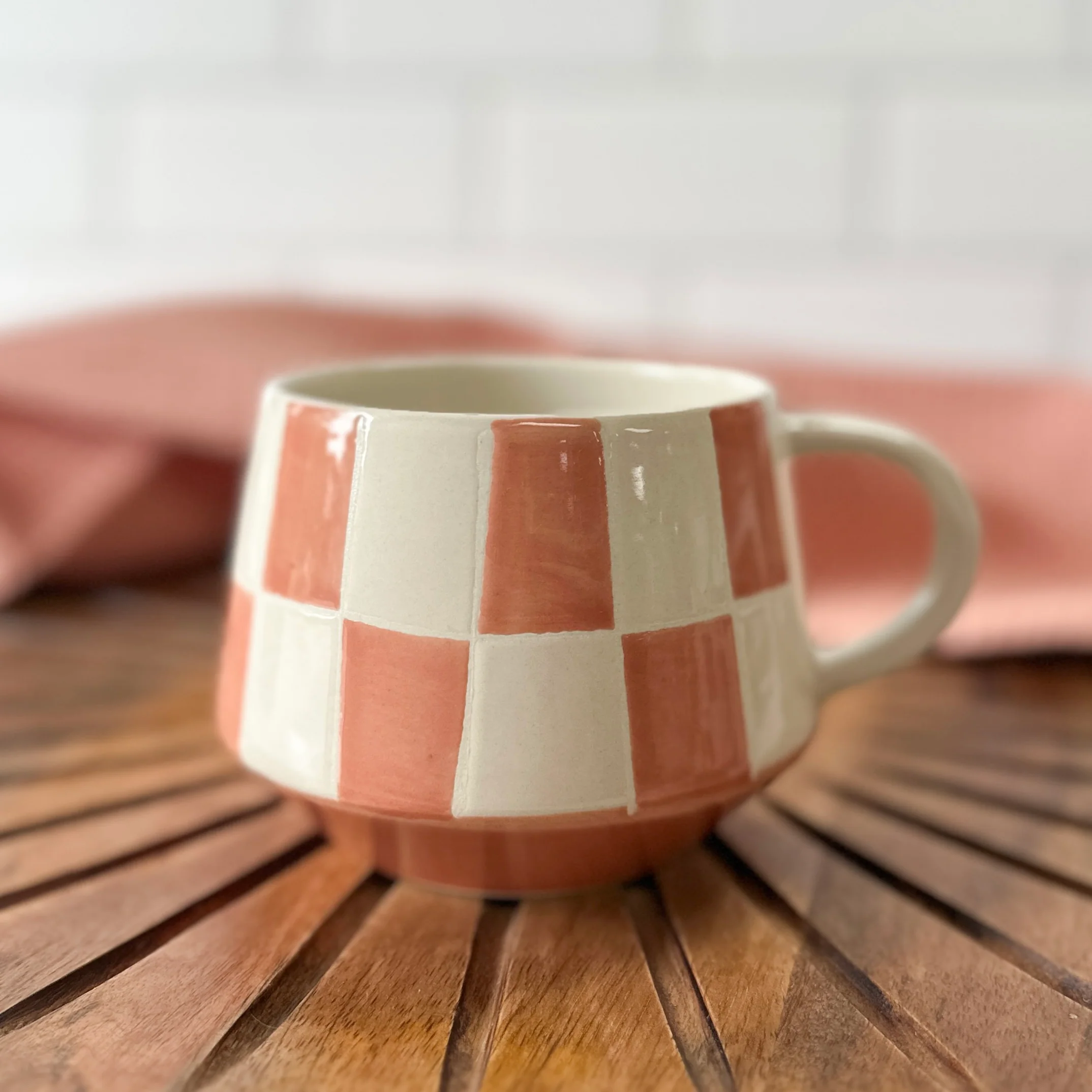 Hazel Mazel - Stoneware Checkered Mug - Image 5