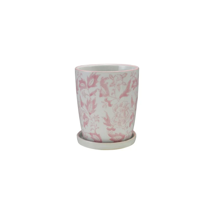 Hazel Mazel - Stoneware Floral Planter & Saucer Set - Image 2