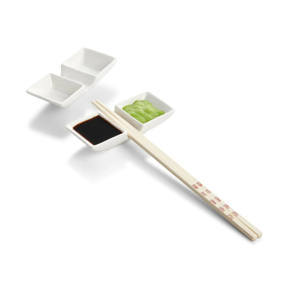 Helen's Asian Kitchen - Two-Section Sauce Dish With Chopstick Rest - Image 2