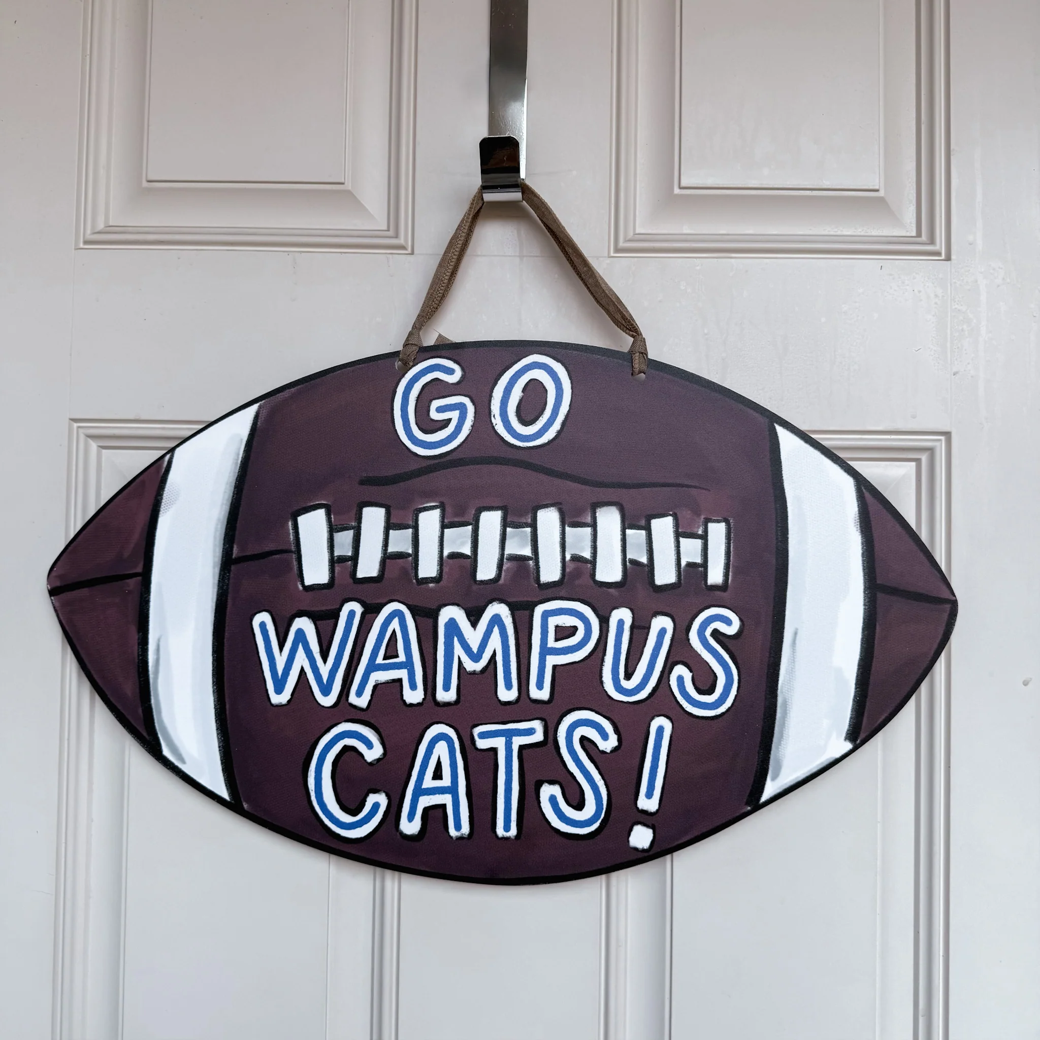 Home Malone - Wampus Cat Football Door Hanger