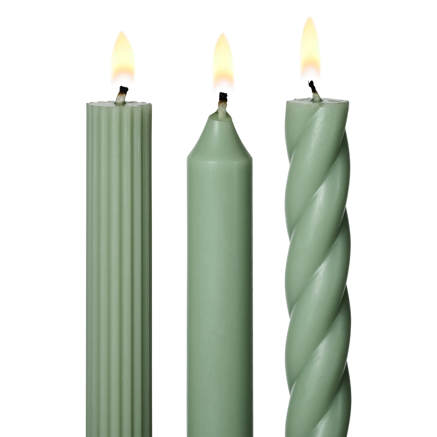 Illume - Assorted Tapers Candles, Sage Green
