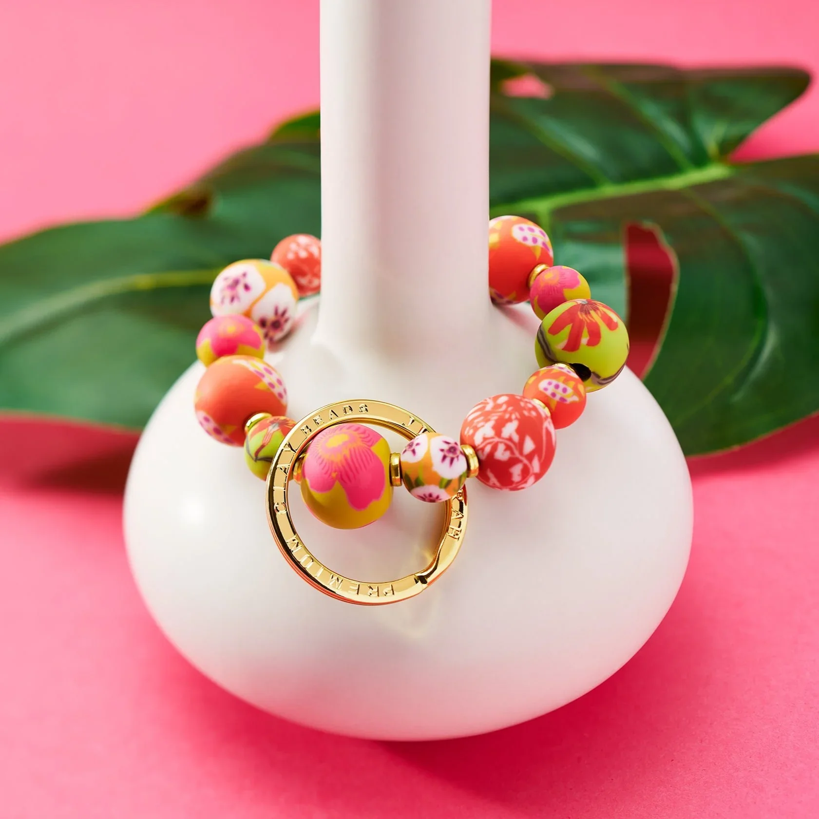 Jilzarah - Canary Gold Small Bead Wristlet Keychain