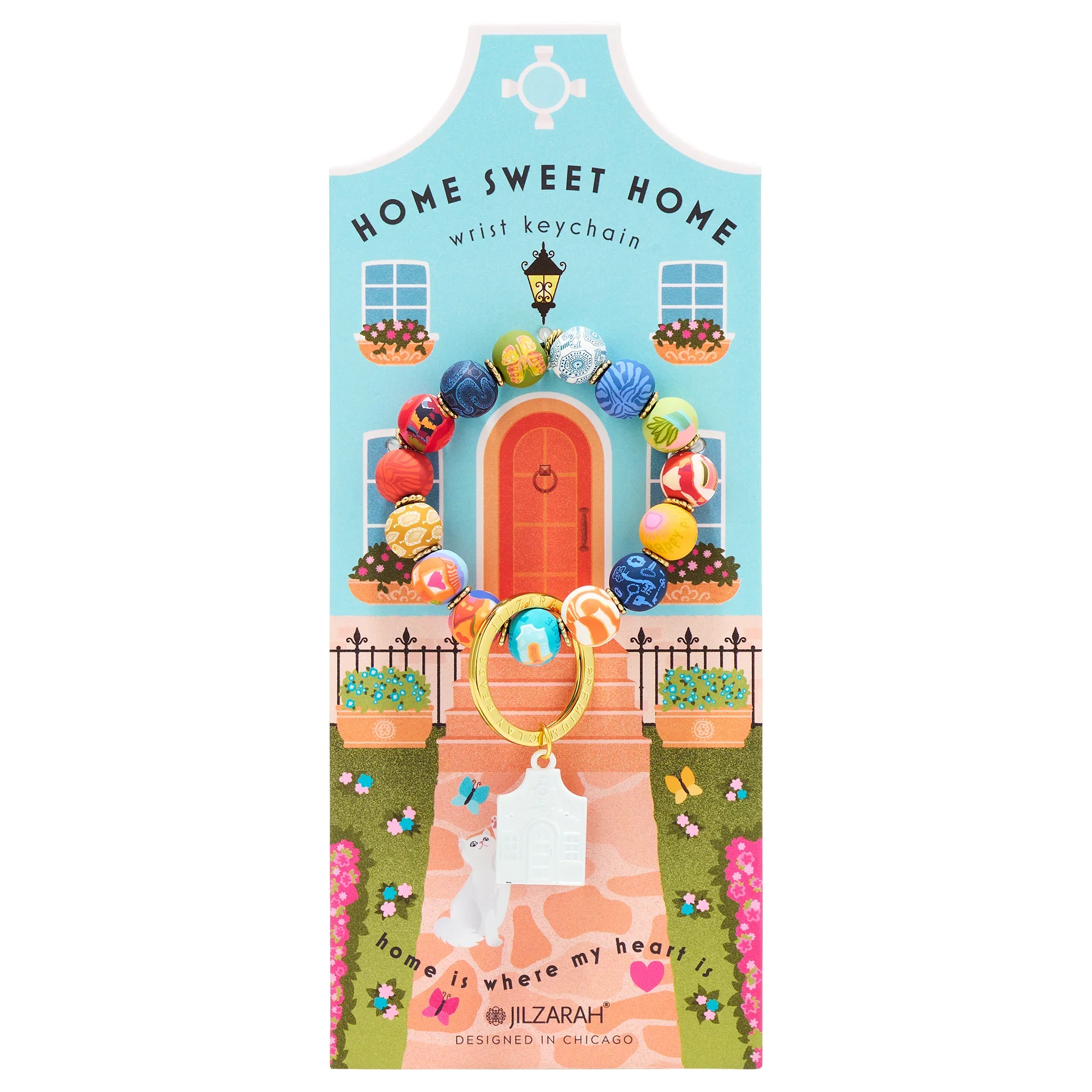 Jilzarah - Happy Place Home Sweet Home Wristlet Keychain - Image 2