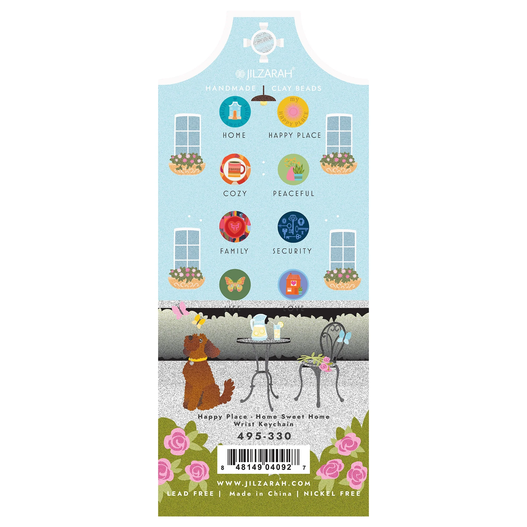 Jilzarah - Happy Place Home Sweet Home Wristlet Keychain - Image 3