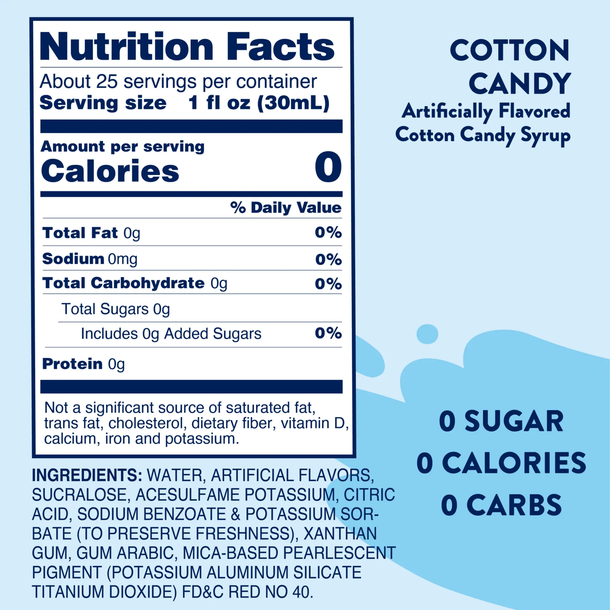 Jordan's Skinny Mixes - Cotton Candy Sugar Free Syrup - Image 2