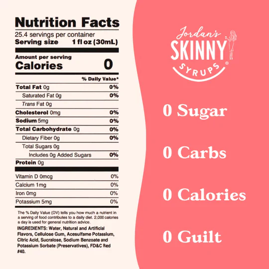 Jordan's Skinny Mixes - Meyer Lemon Raspberry Sugar Free Syrup - Image 2