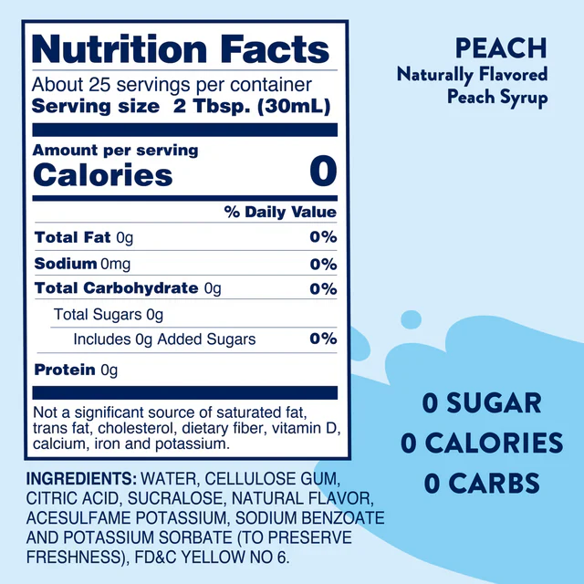 Jordan's Skinny Mixes - Peach Sugar Free Syrup - Image 3