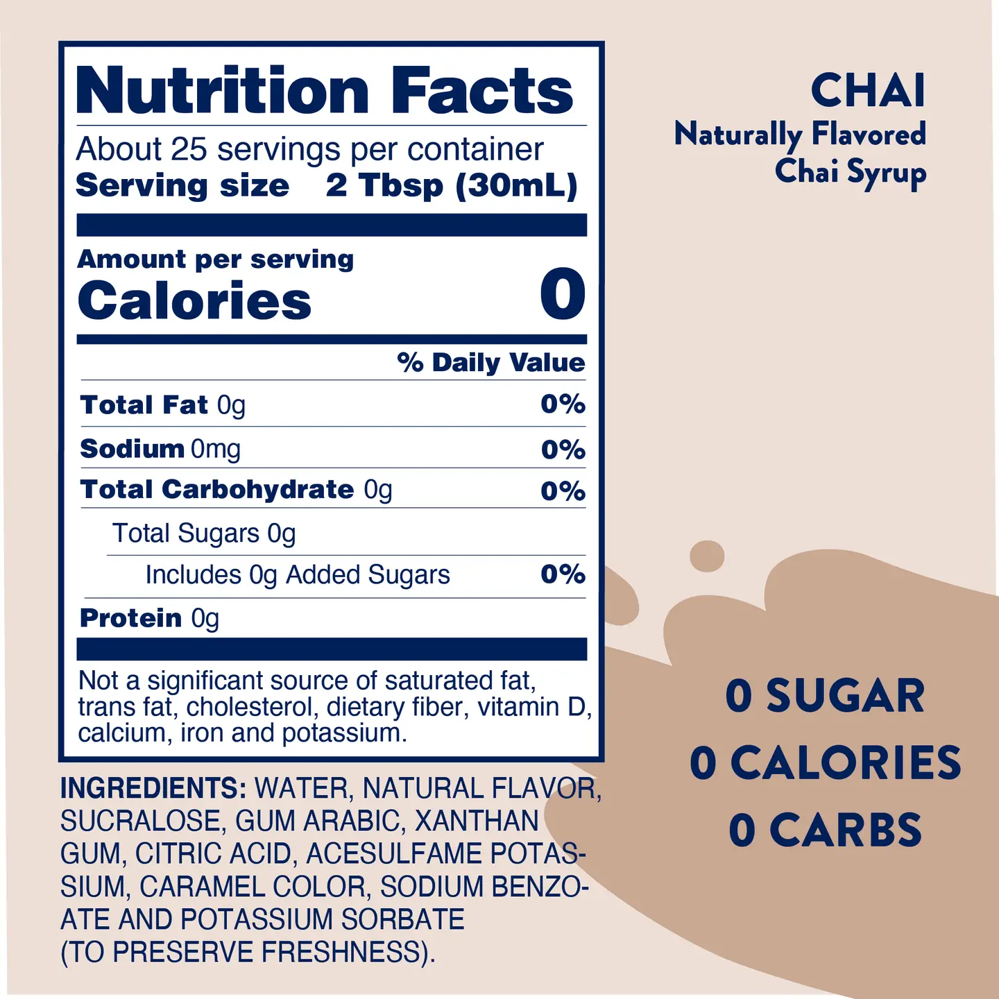 Jordan's Skinny Mixes - Chai Sugar Free Syrup - Image 3