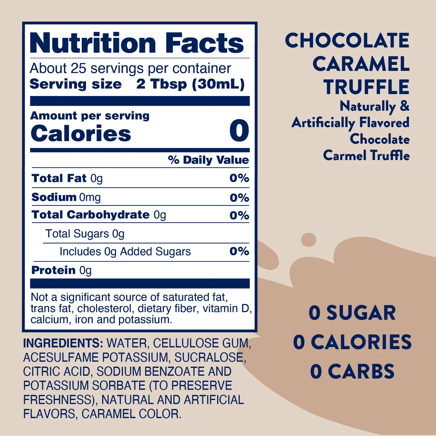 Jordan's Skinny Mixes - Chocolate Caramel Truffle Sugar Free Syrup - Image 3