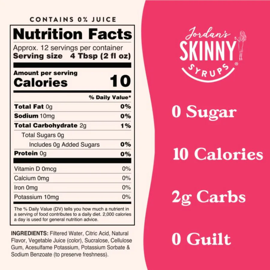 Jordan's Skinny Mixes - Strawberry Lemonade Syrup Concentrate - Image 3