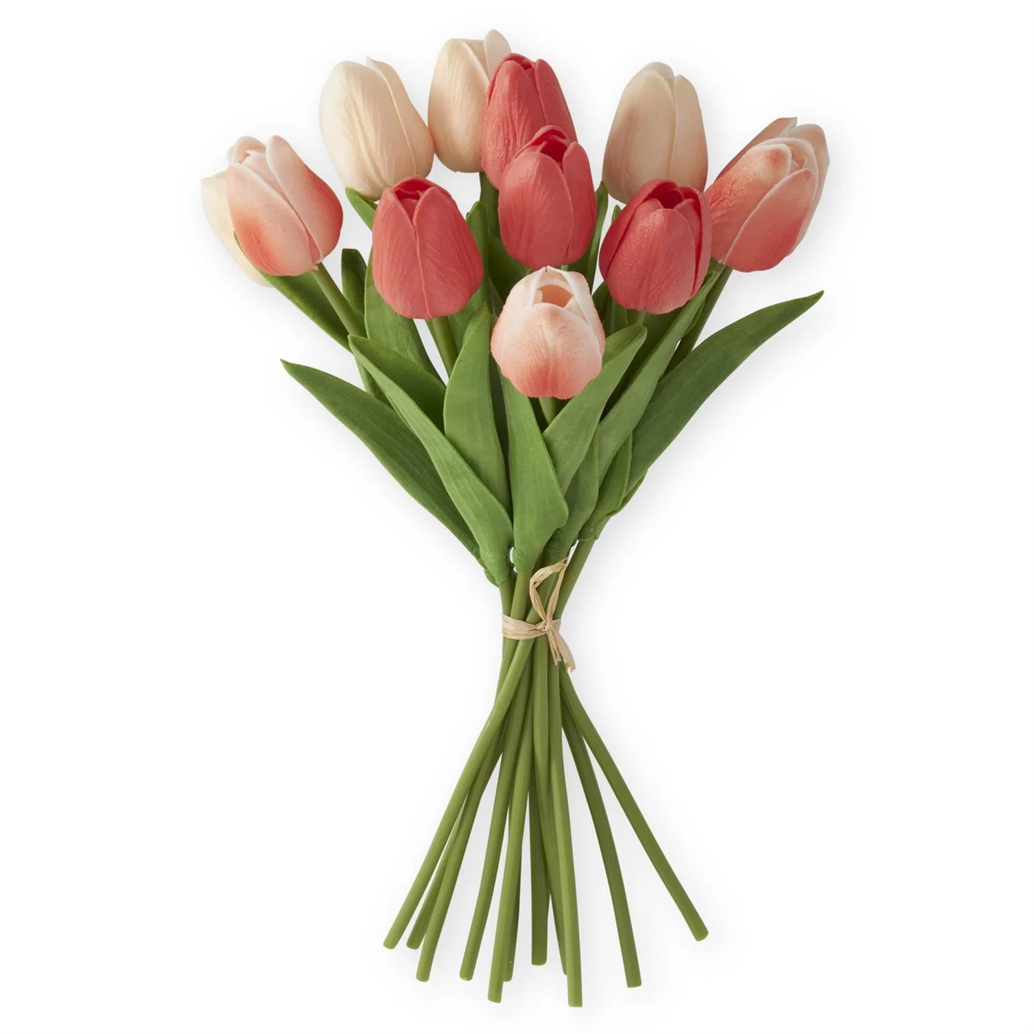 K & K Interiors - Coral & Peach Real Touch Mini Tulip Bundle