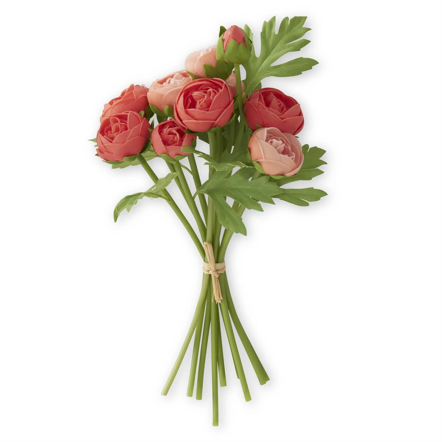 K & K Interiors - Orange Coral Real Touch Ranunculus Bundle