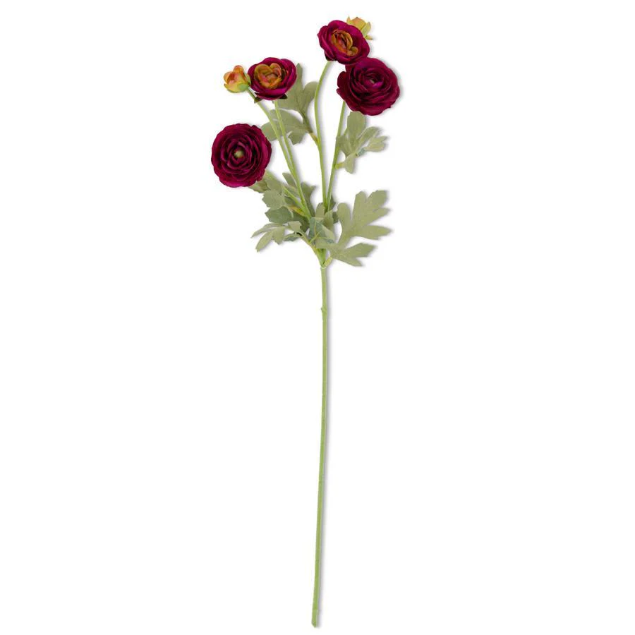 K & K Interiors - Ranunculus Spray, Wine